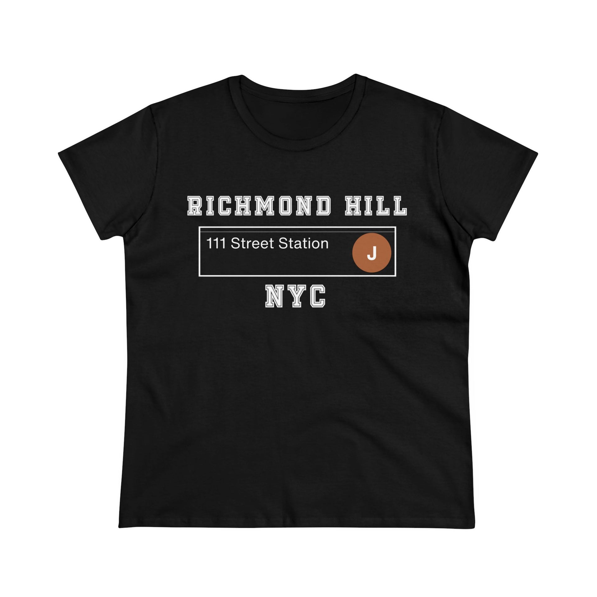 Richmond Hill J Train 111 Street Station Women's Midweight Cotton Tee