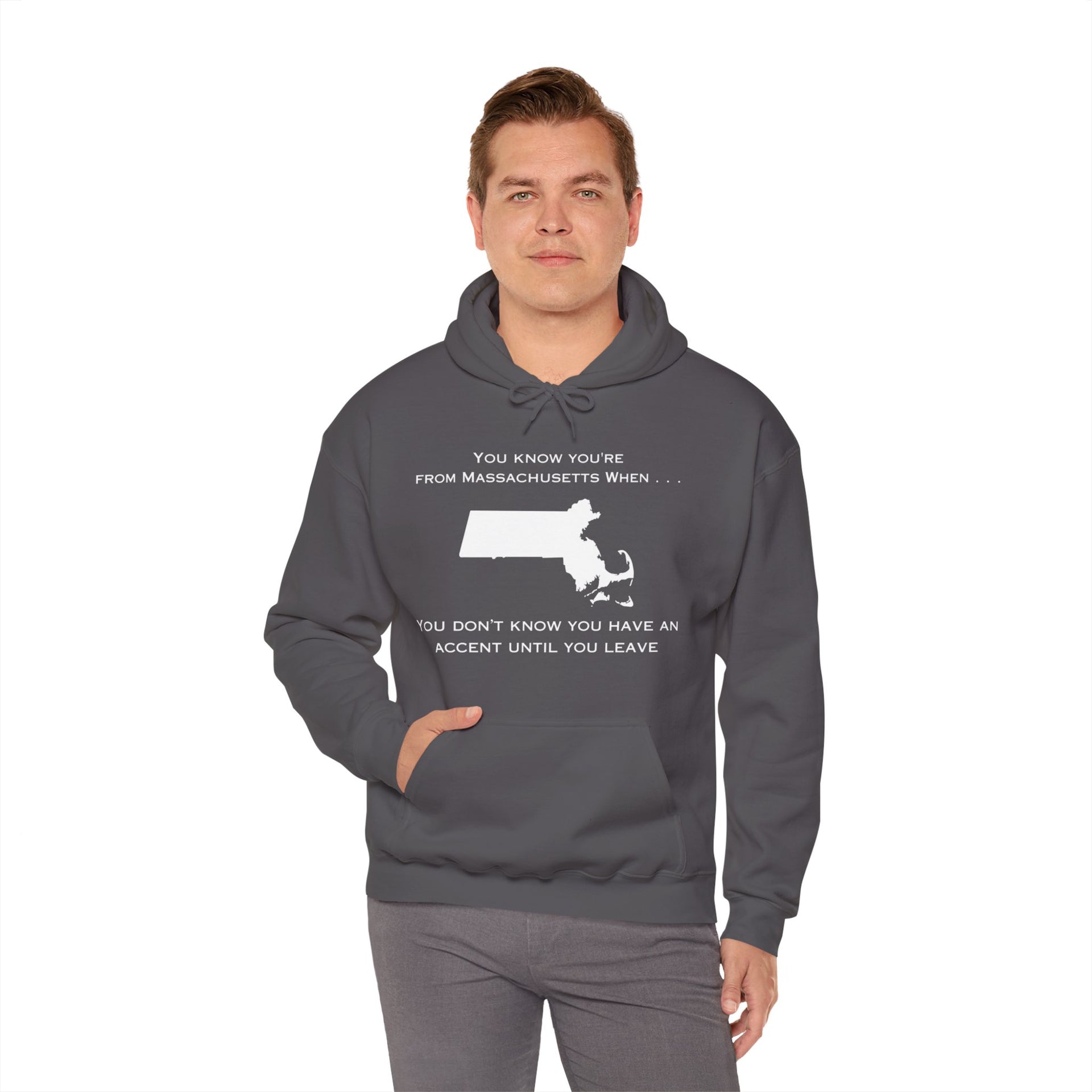 Massachusetts Accent Unisex Heavy Blend™ Hooded Sweatshirt