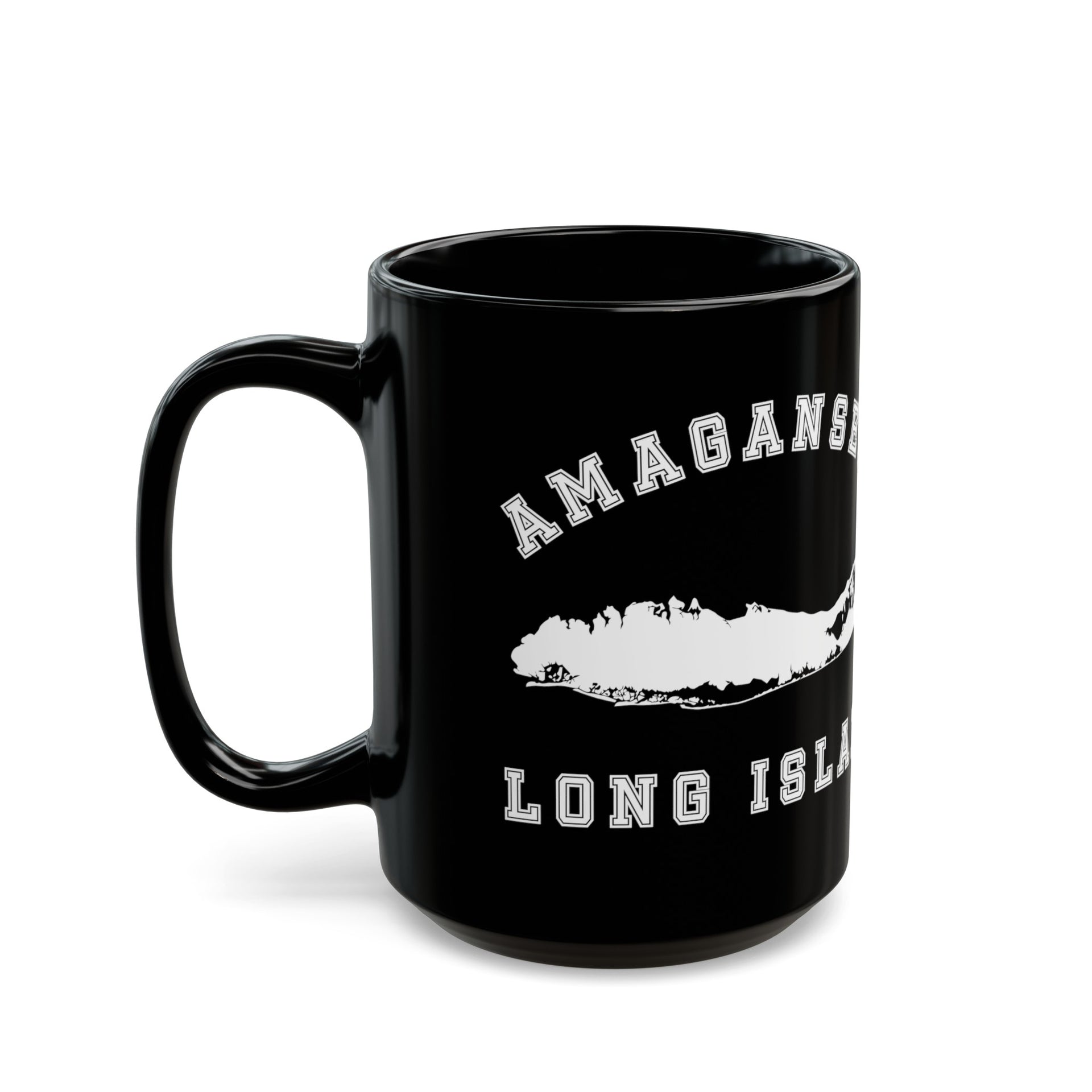 Amagansett Long Island Map Black Mug