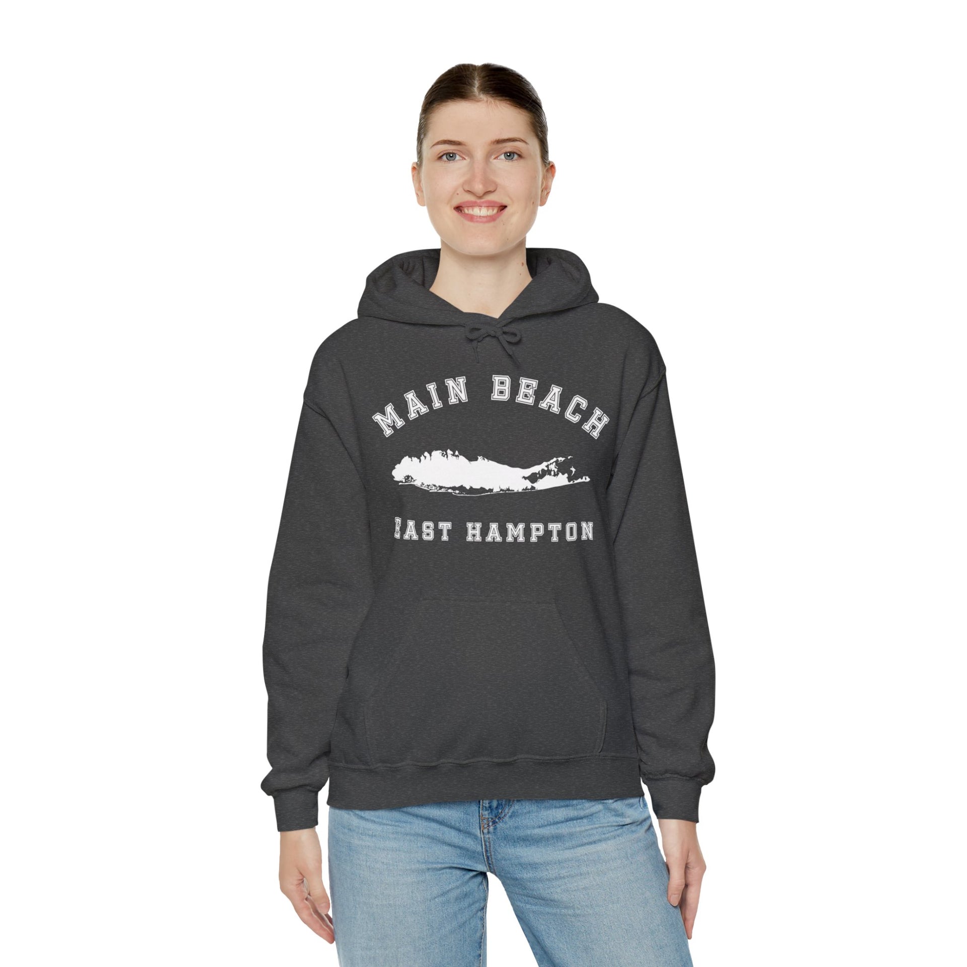 Main Beach East Hampton Map Unisex Heavy Blend™ Hooded Sweatshirt