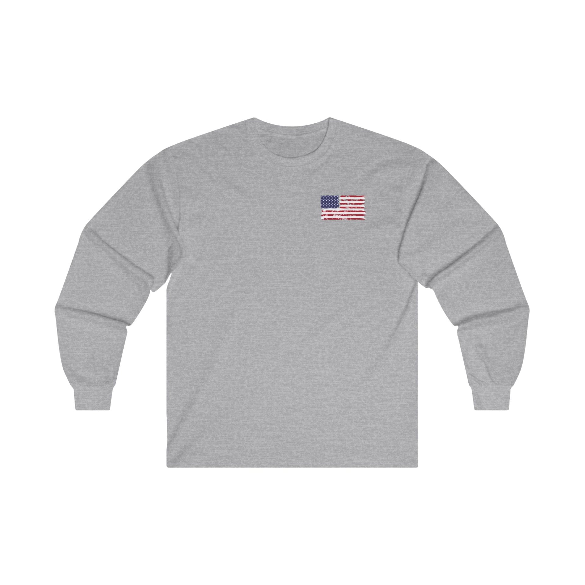 American Flag Ultra Cotton Long Sleeve Tee