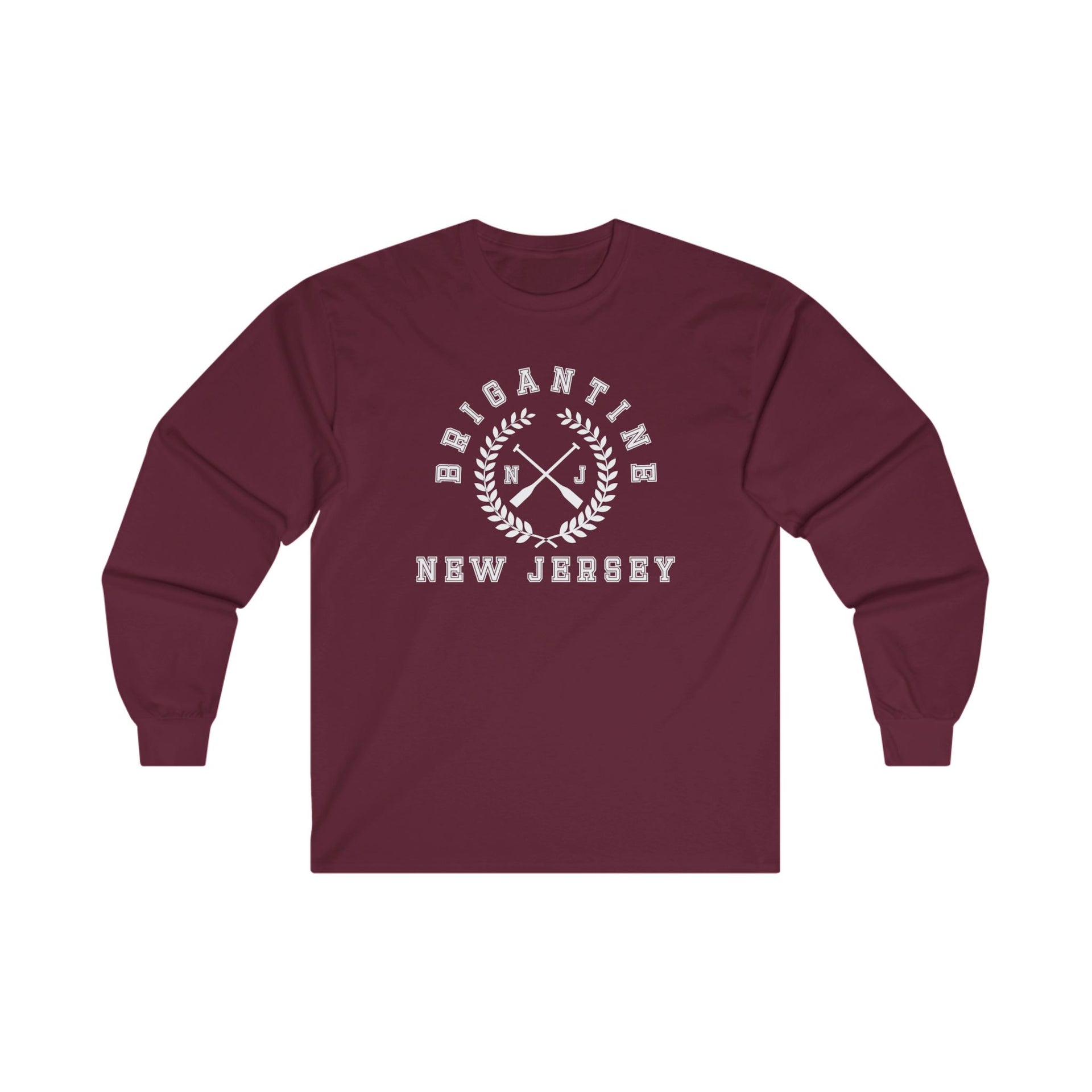 Brigantine NJ Crossed Oars Ultra Cotton Long Sleeve Tee