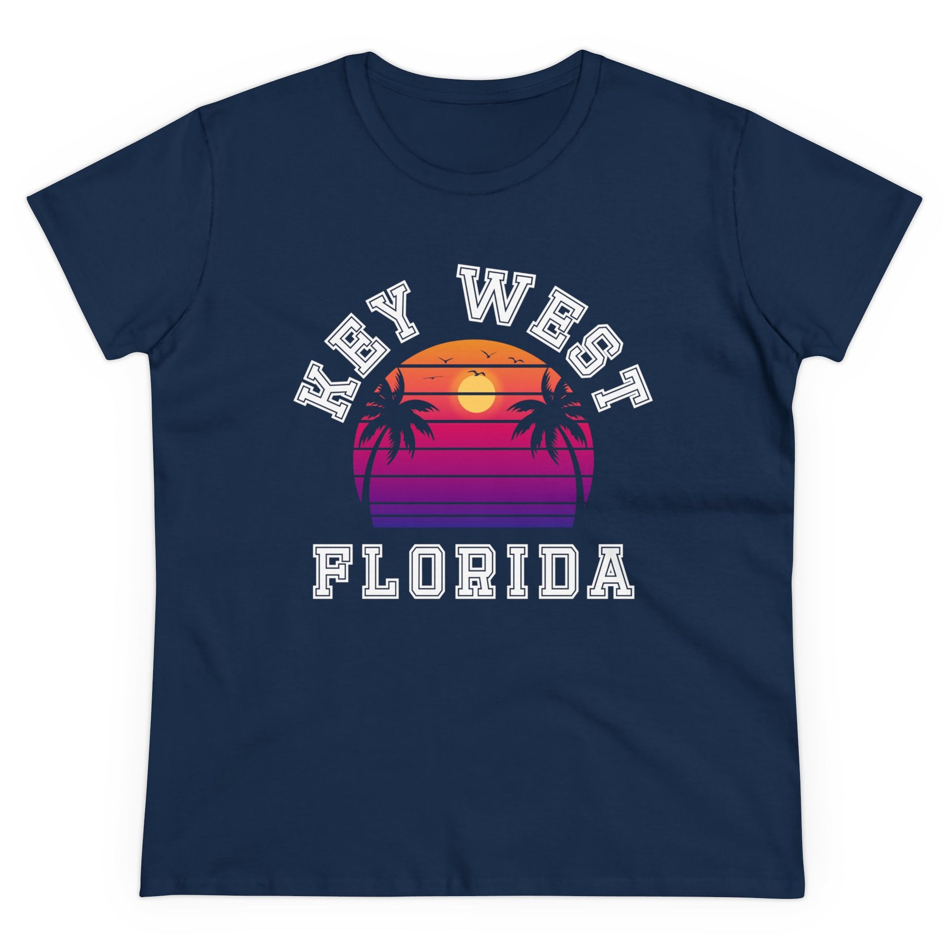 Key West Florida Palms Women's Midweight Cotton Tee