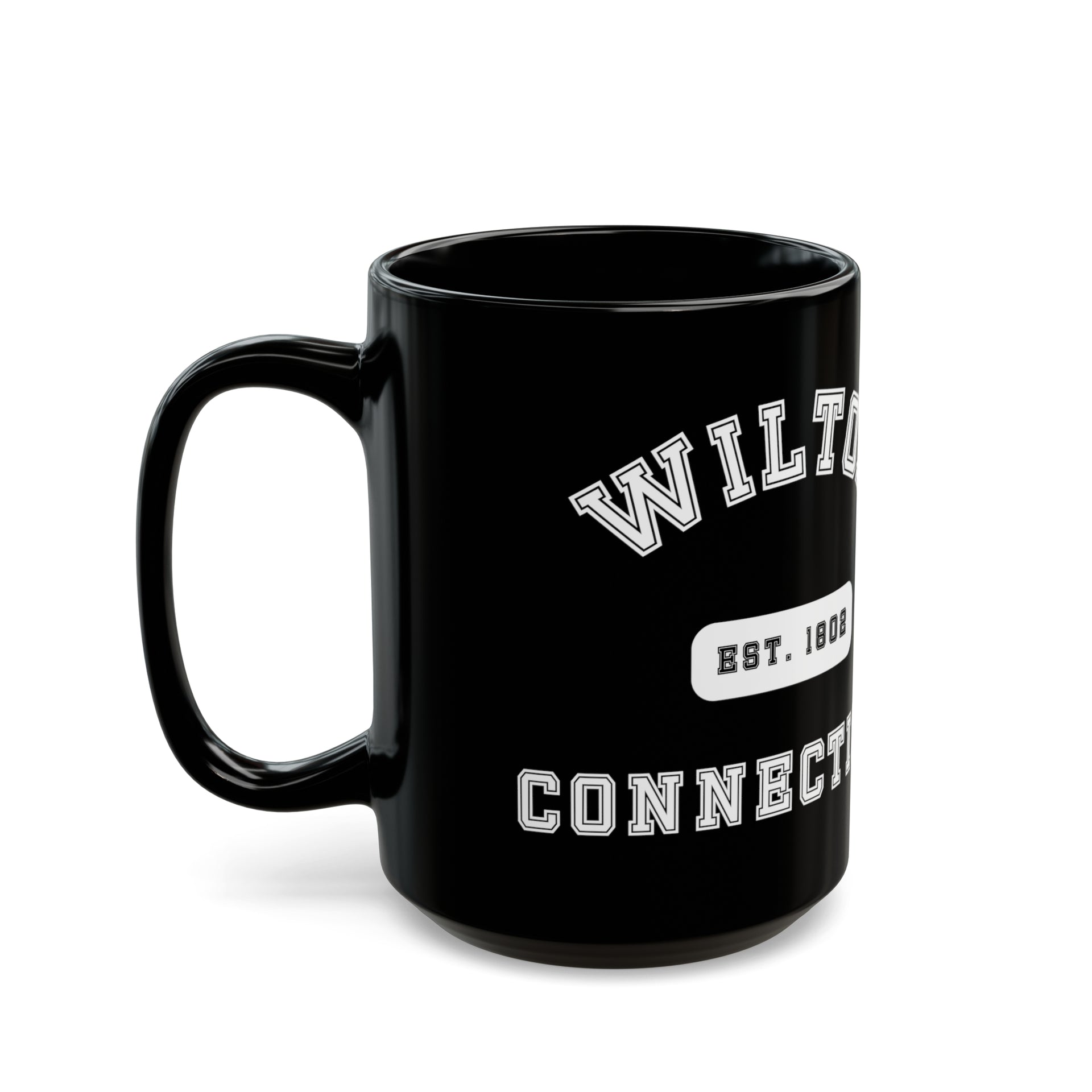 Wilton CT Black Mug