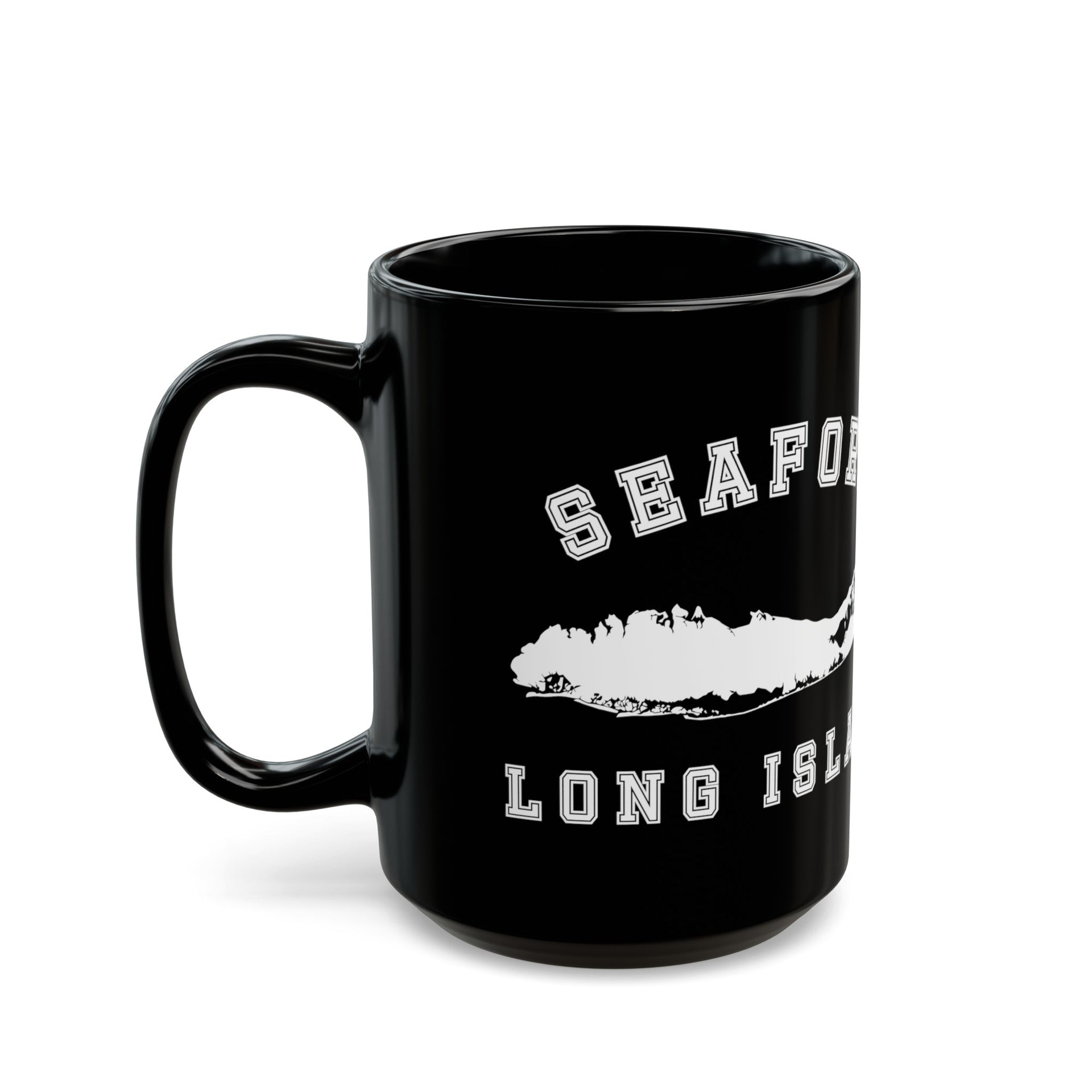 Seaford Long Island 11oz Black Mug