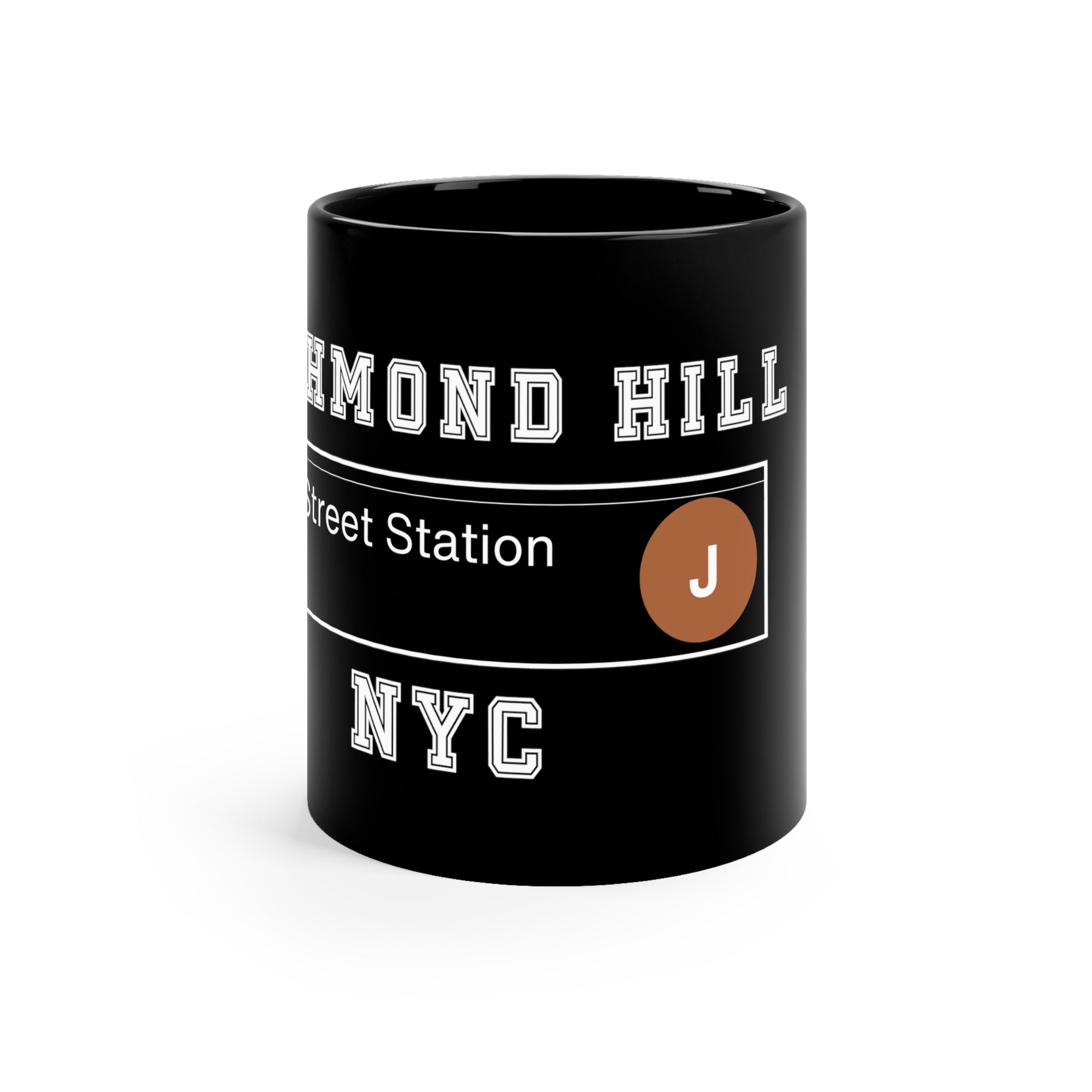 Richmond Hill J Train 111 Street Station 11oz Black Mug