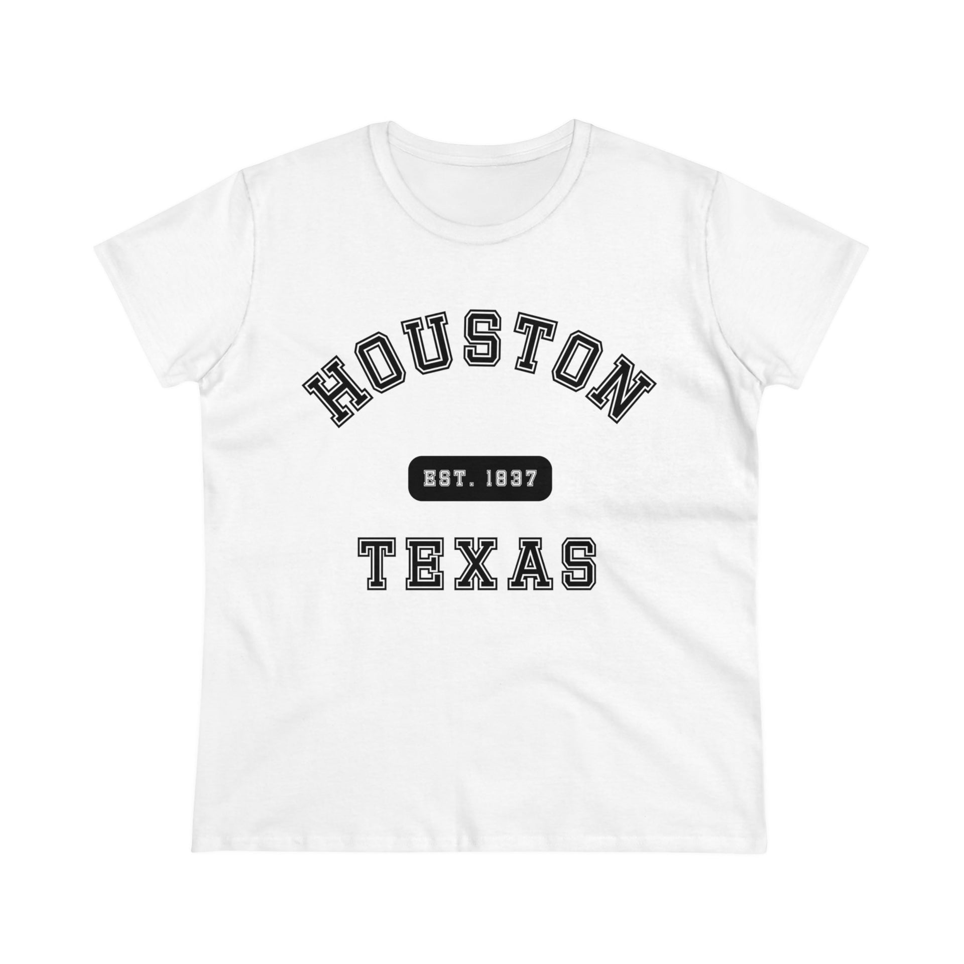 Houston Texas Women's Midweight Cotton Tee