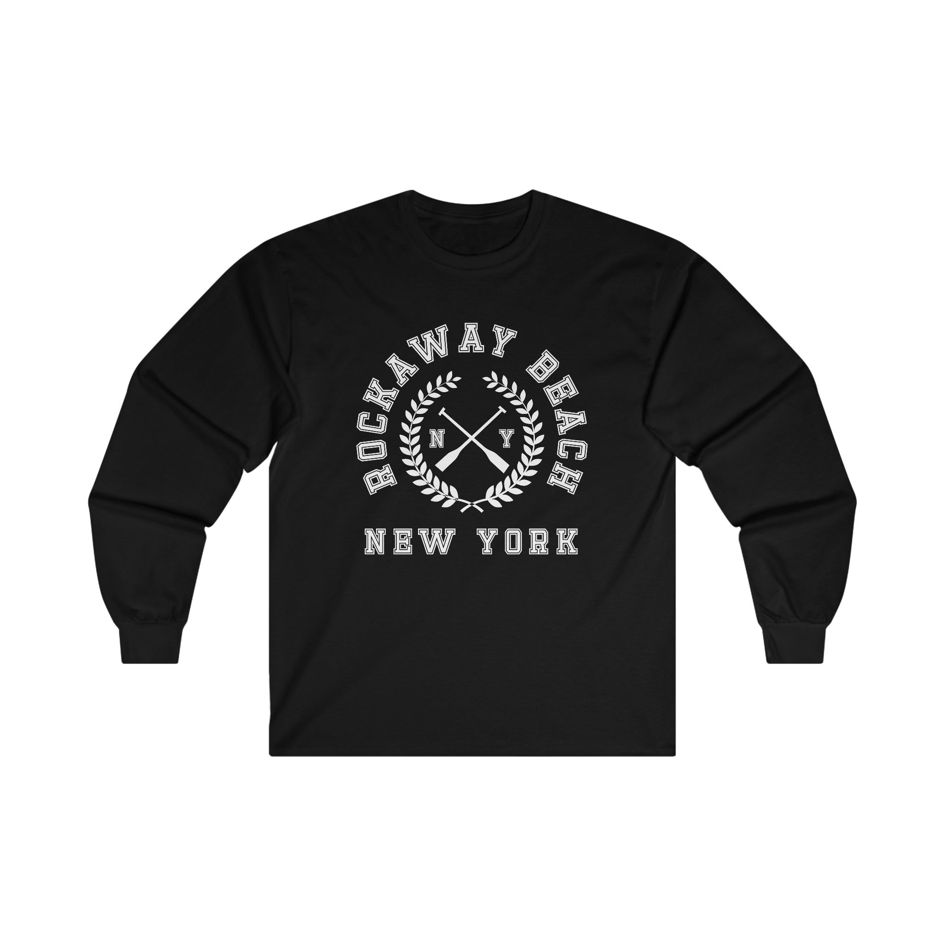 Rockaway Beach NYC Crossed Oars Ultra Cotton Long Sleeve Tee