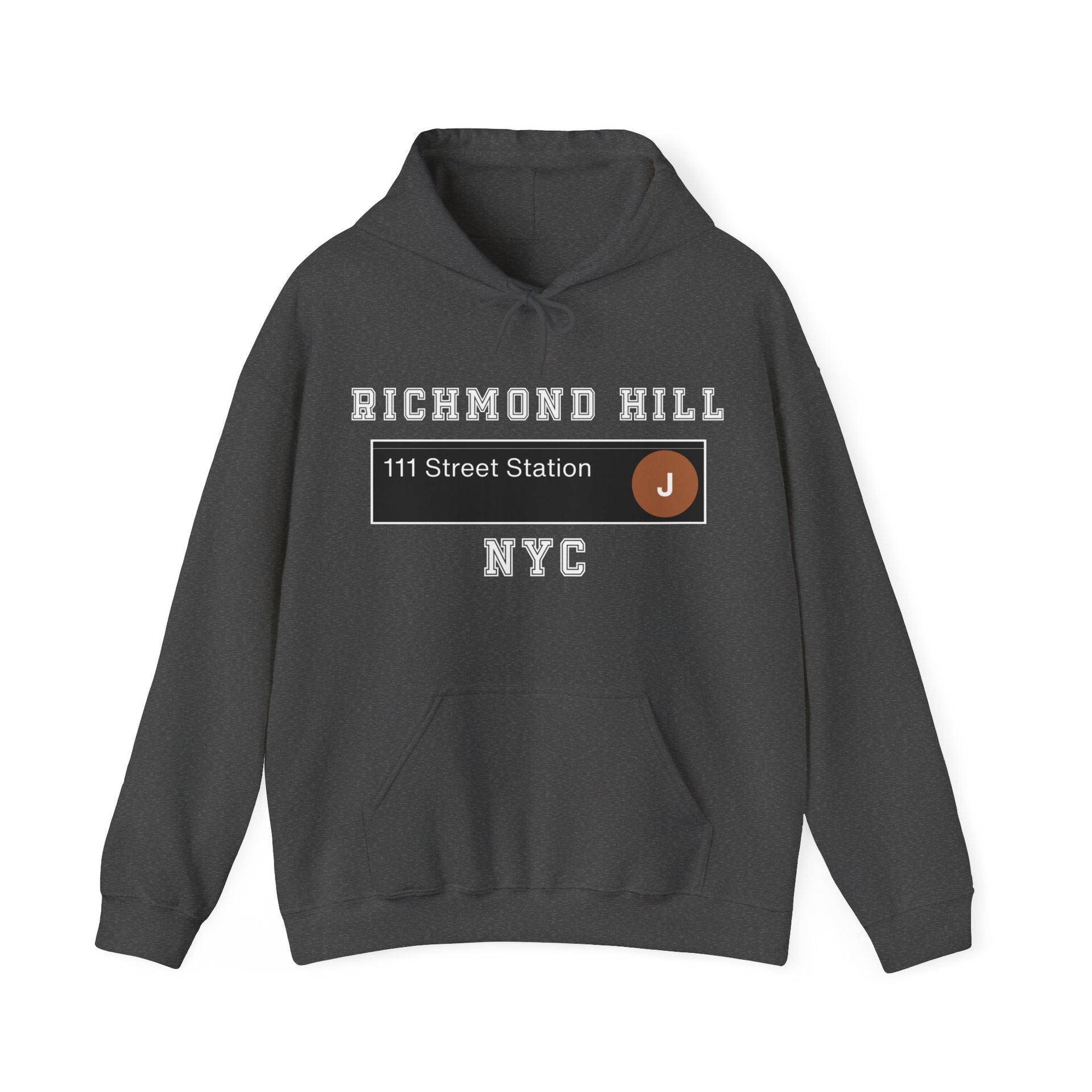 Richmond Hill J Train 111 Street Unisex Heavy Blend™ Hooded Sweatshirt