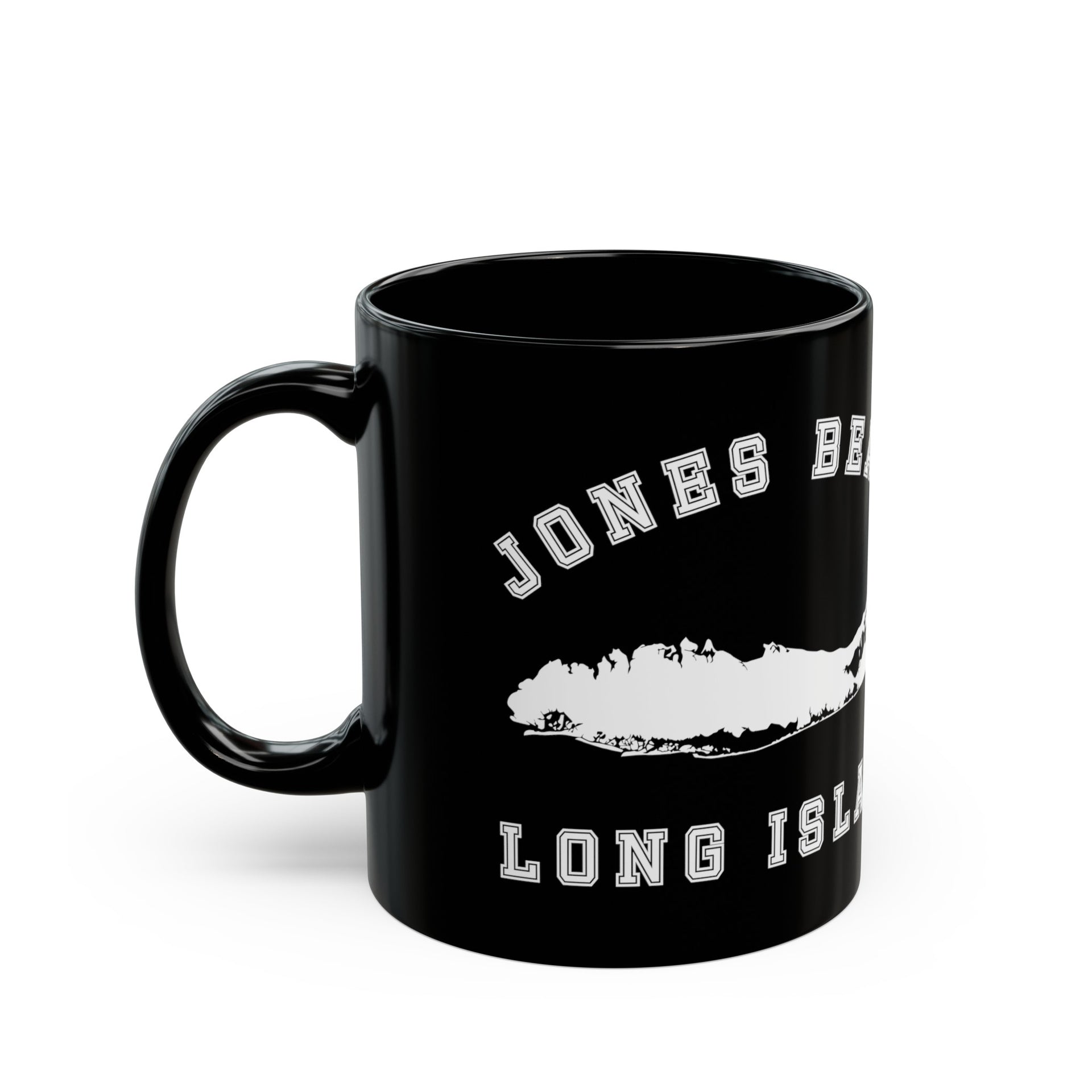 Jones Beach Long Island Map Black Mug