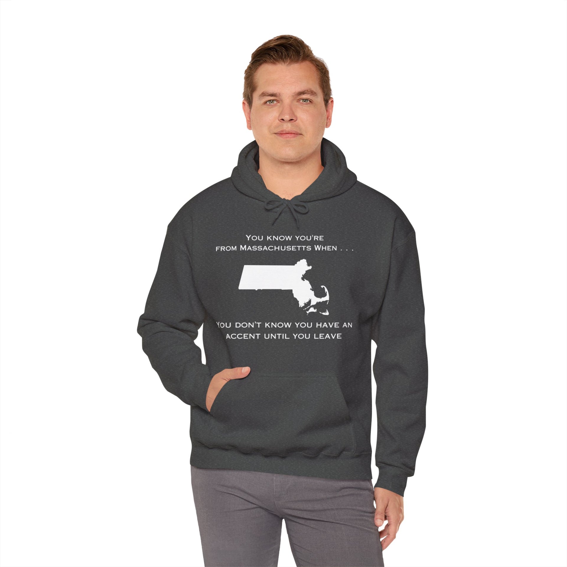 Massachusetts Accent Unisex Heavy Blend™ Hooded Sweatshirt