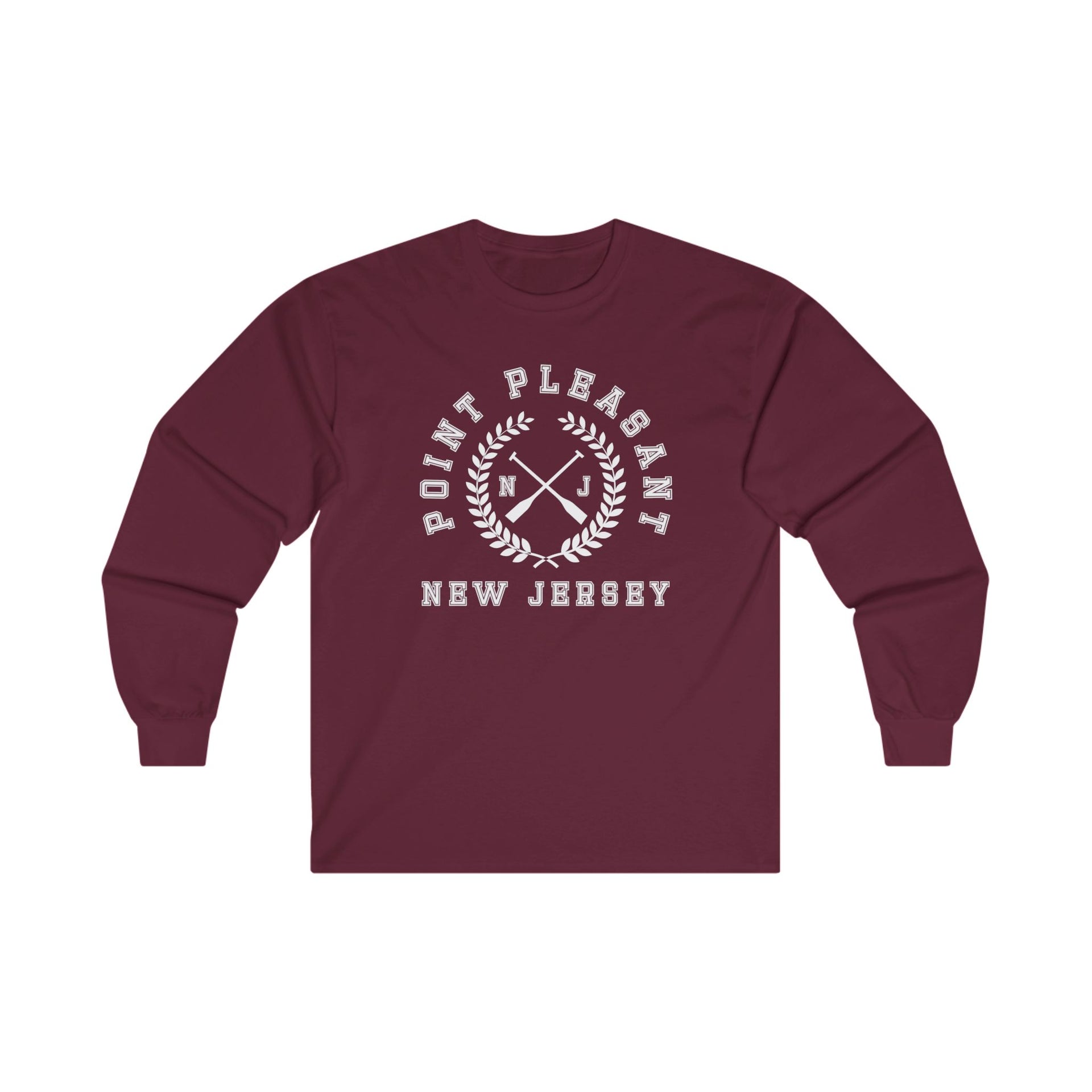 Point Pleasant NJ Crossed Oars Ultra Cotton Long Sleeve Tee