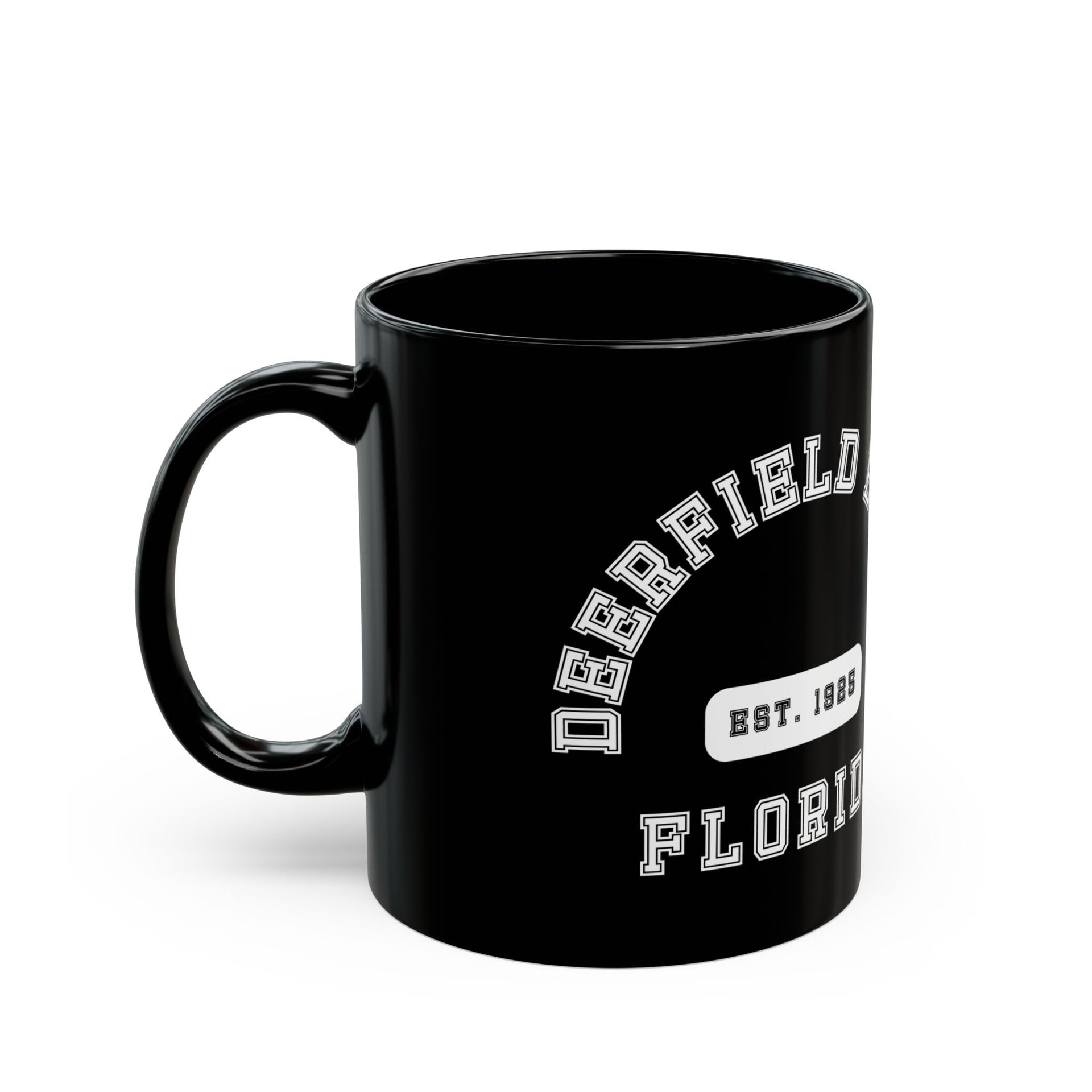 Deerfield Beach Florida Established Black Mug