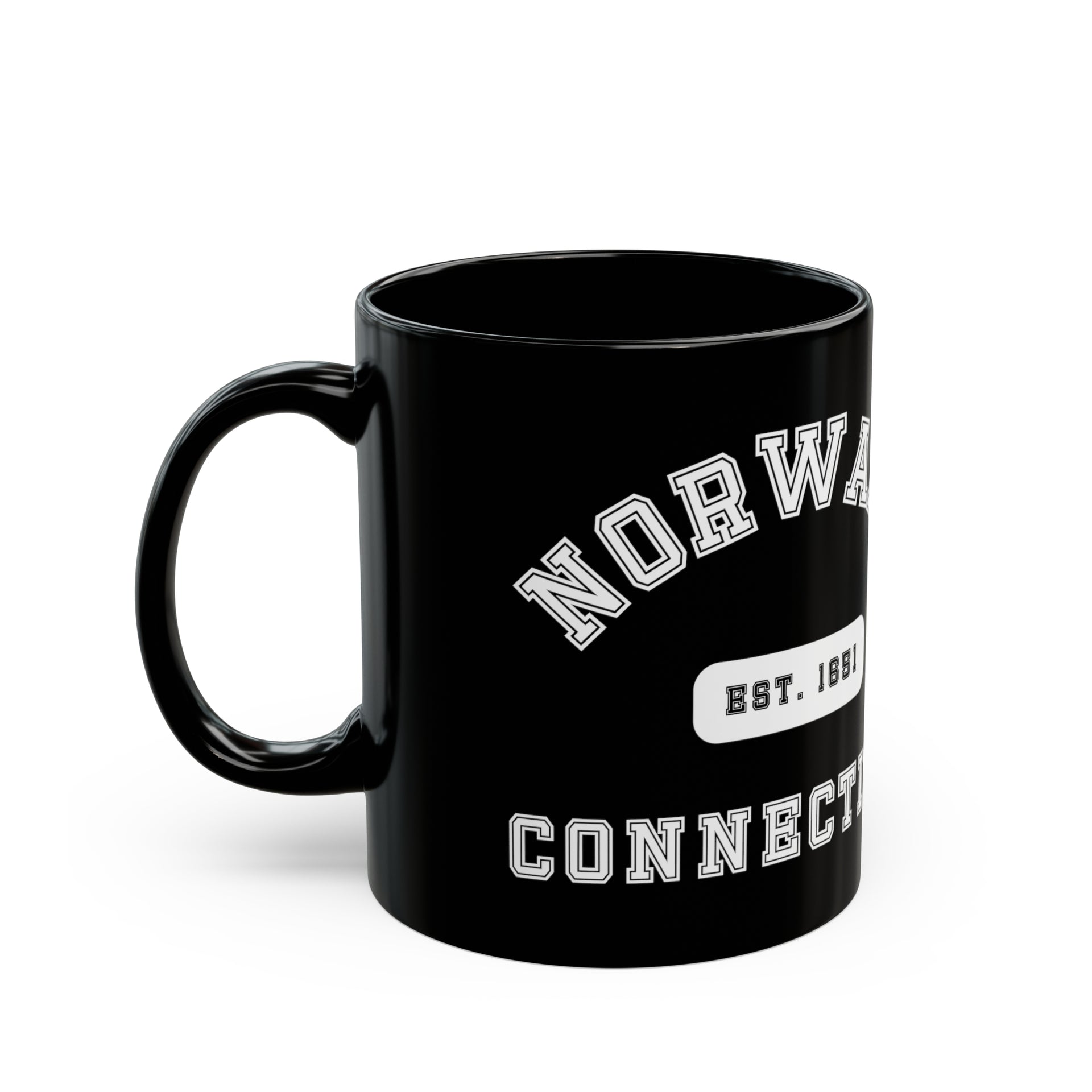 Norwalk CT Black Mug