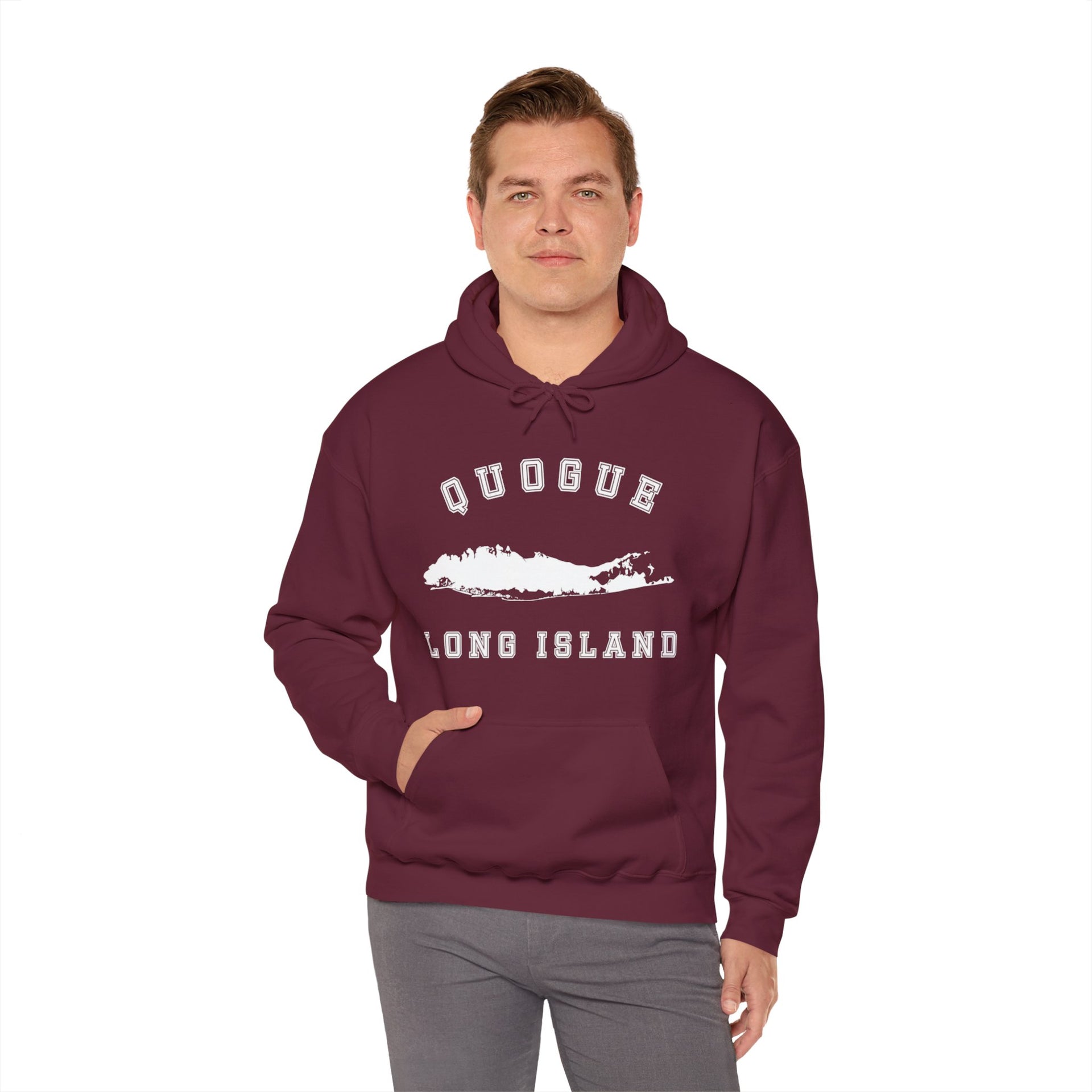 Quogue Long Island Map Unisex Heavy Blend™ Hooded Sweatshirt