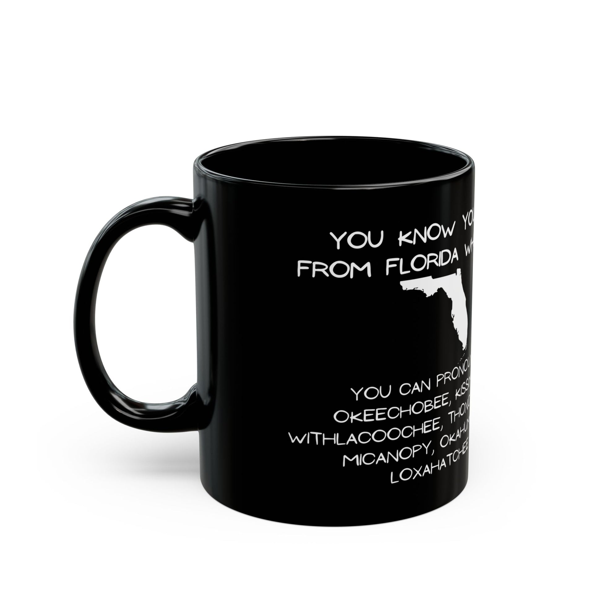 Florida City Names Black Mug