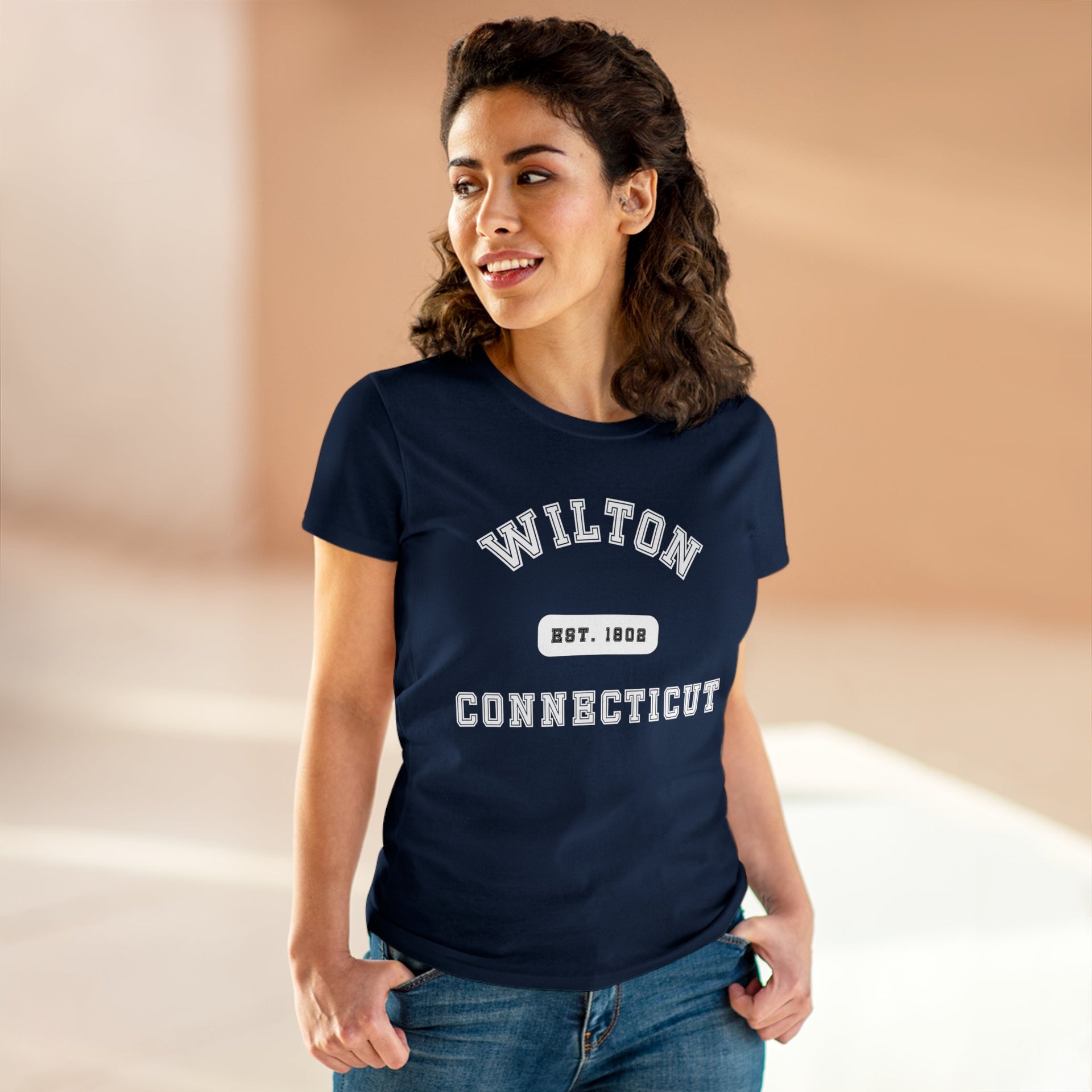 Wilton CT Women's Midweight Cotton Tee