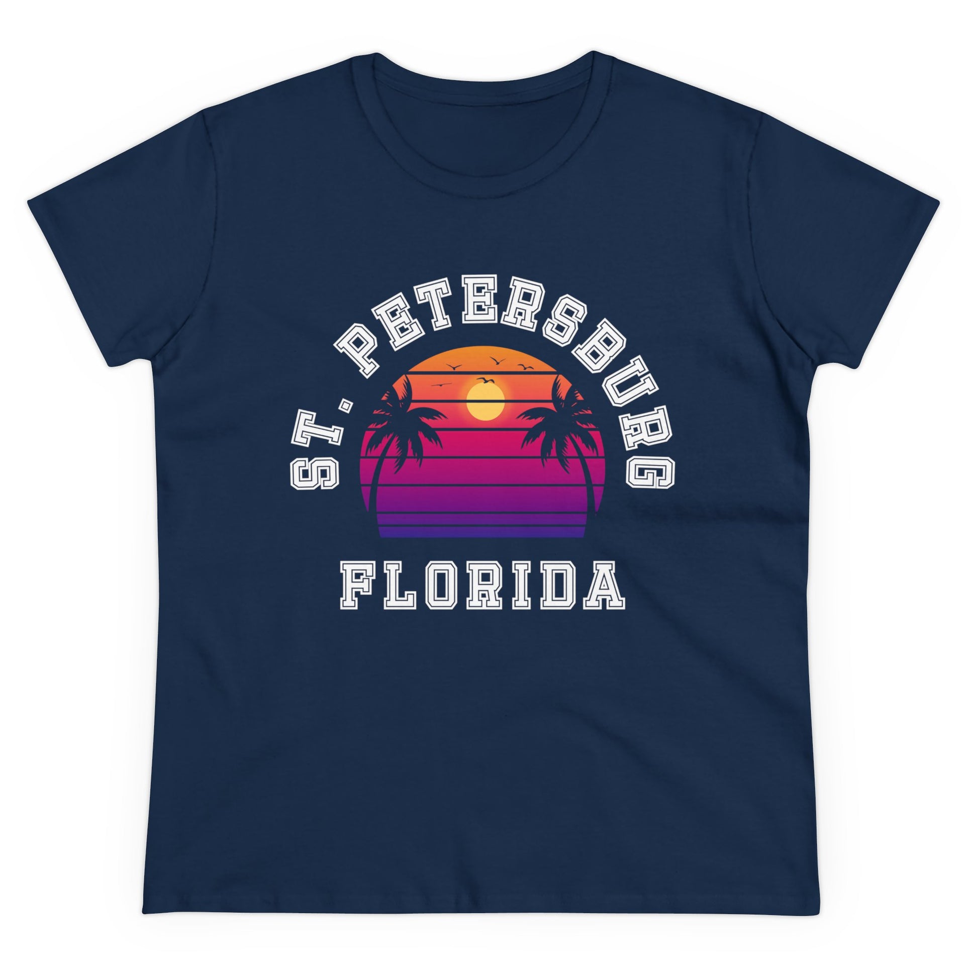 St. Petersburg Florida Palms Women's Midweight Cotton Tee