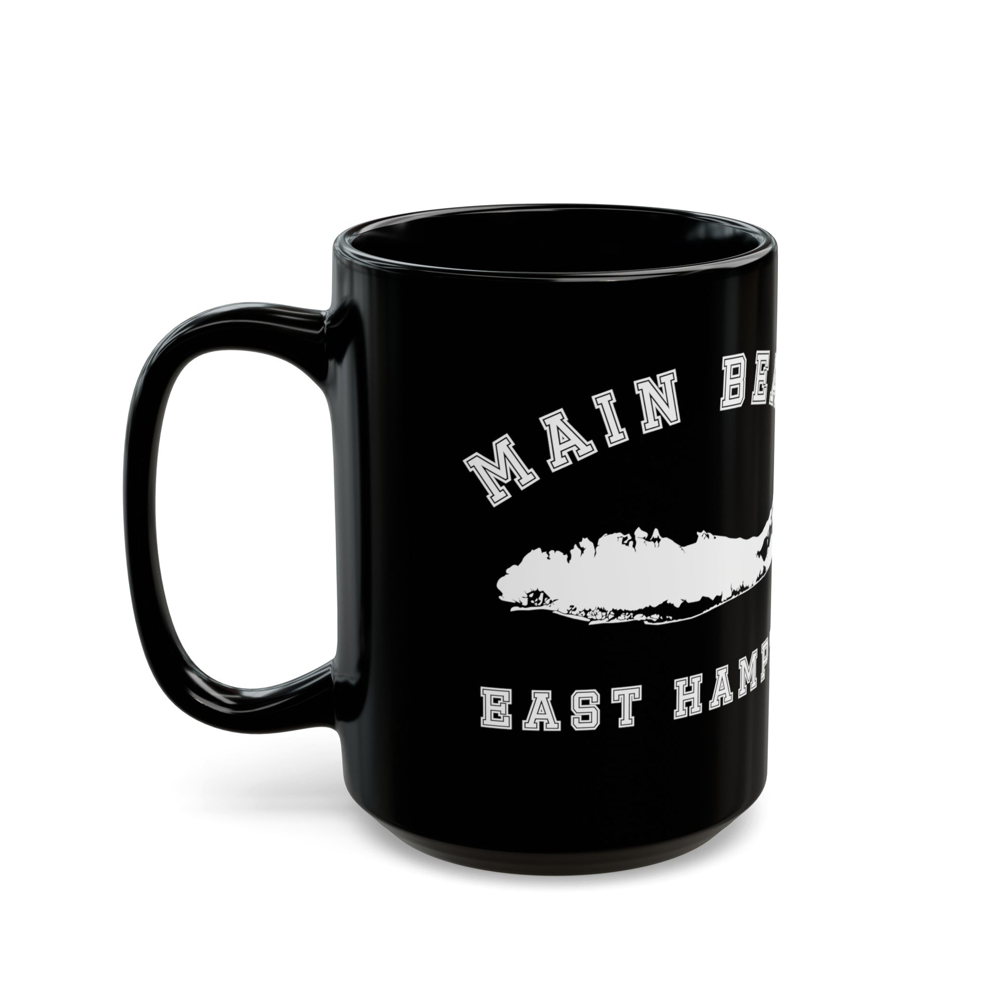 Main Beach East Hampton Map Black Mug