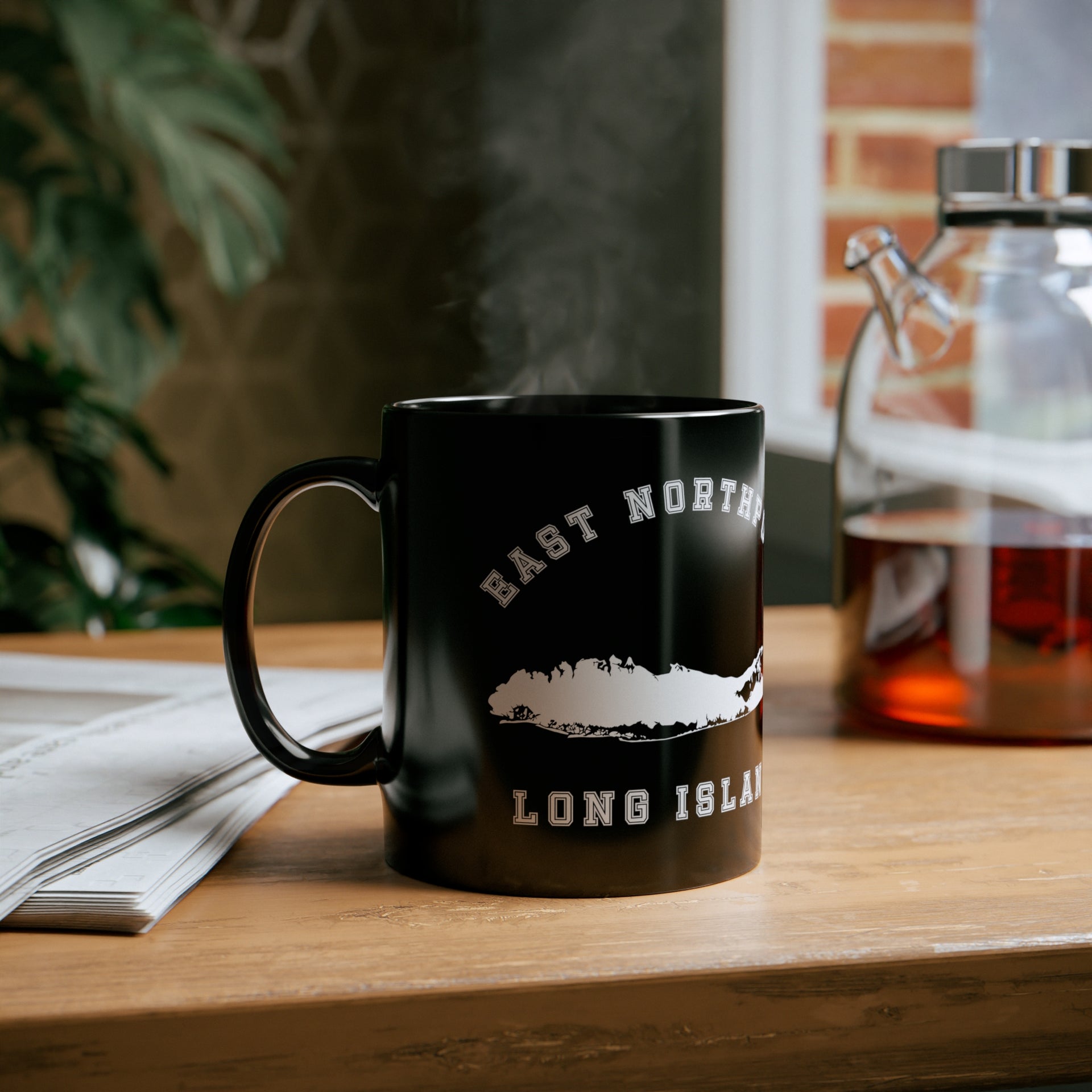 East Northport Long Island 11oz Black Mug