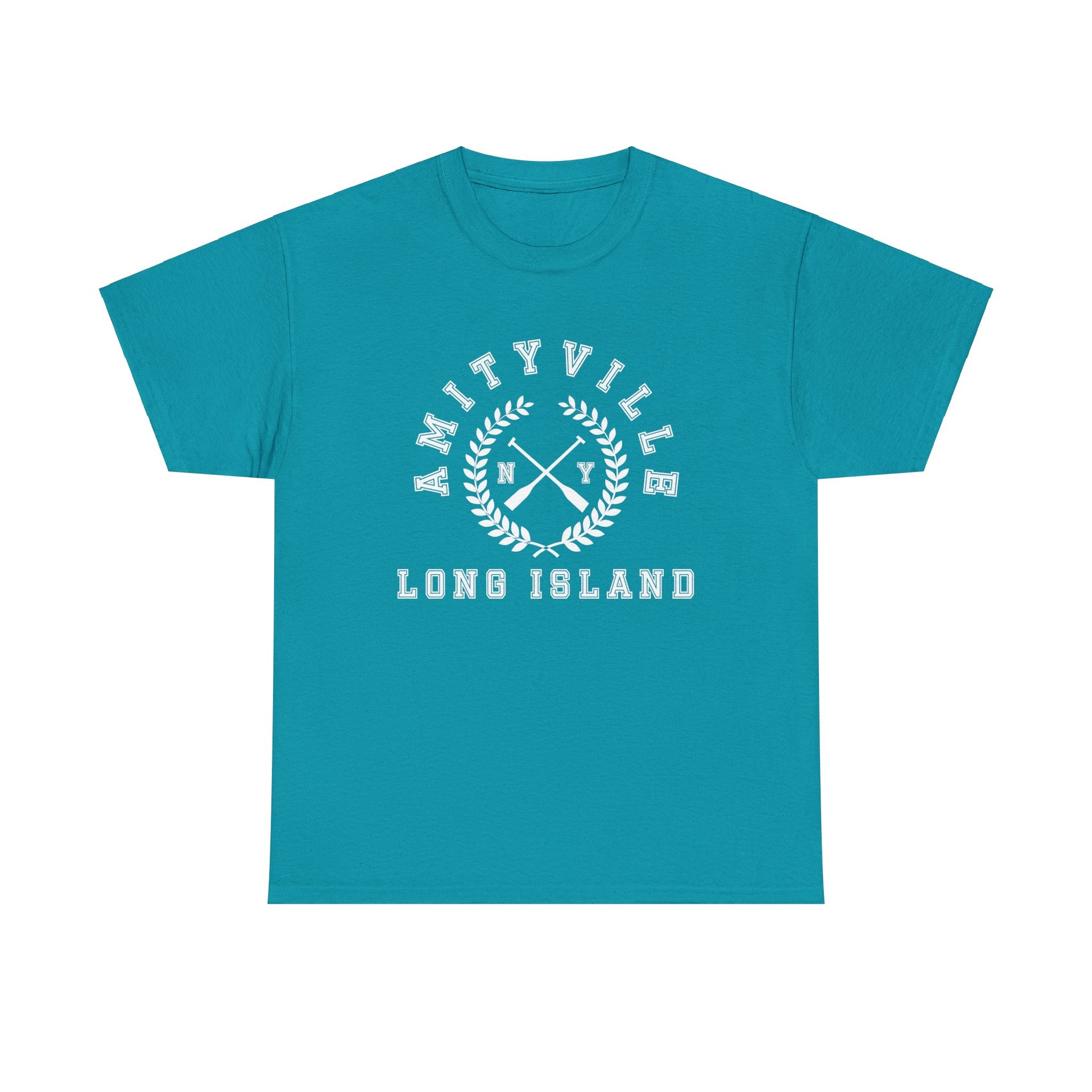 Amityville Long Island Crossed Oars Unisex Cotton Tee