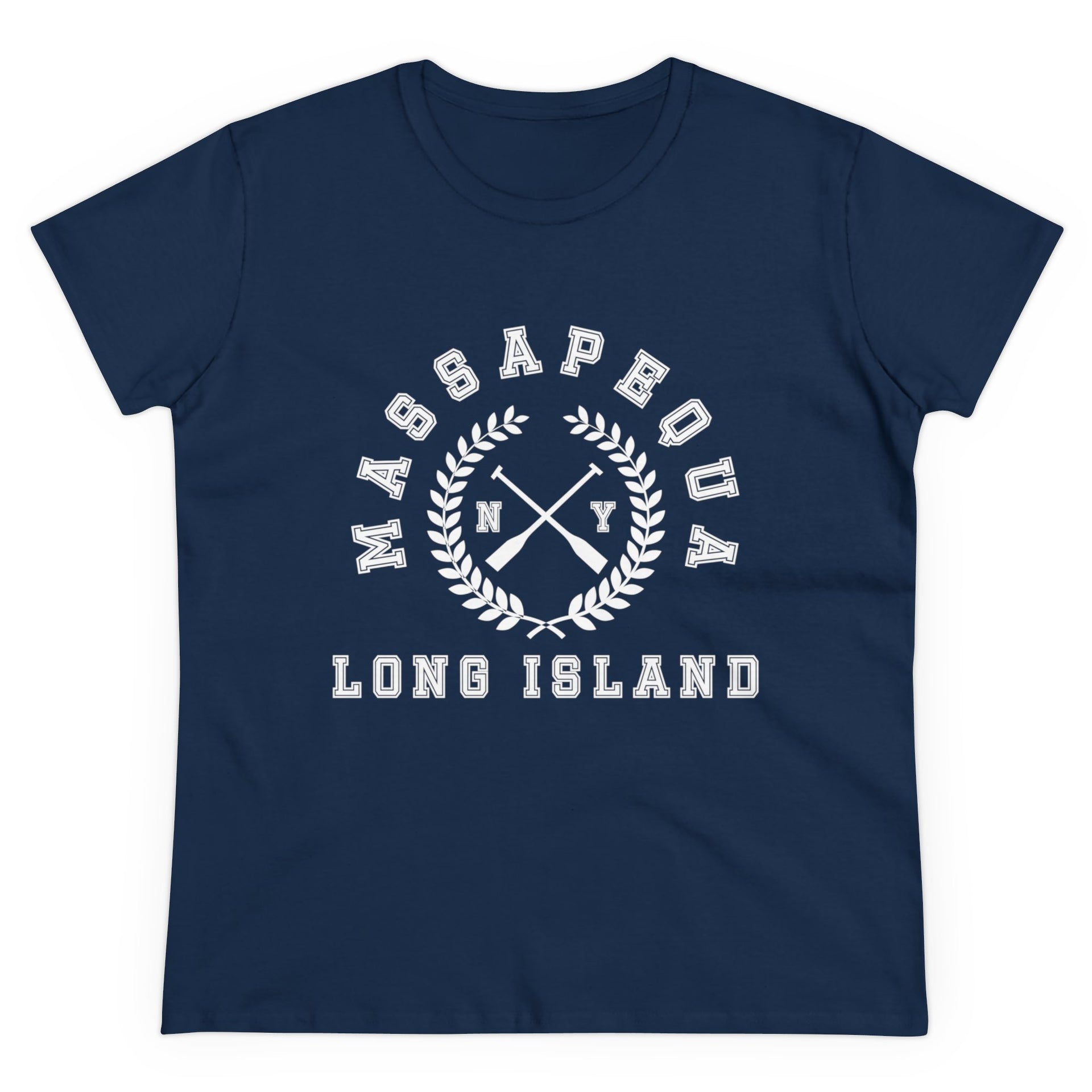 Massapequa Long Island Crossed Oars Women's Midweight Cotton Tee