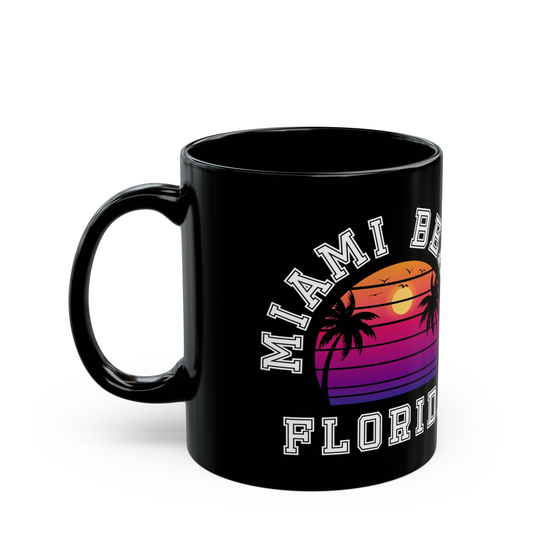 Miami Beach Florida Palms Black Mug