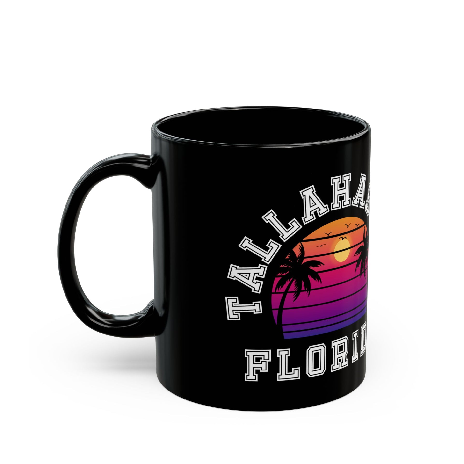 Tallahassee Florida Palms Black Mug