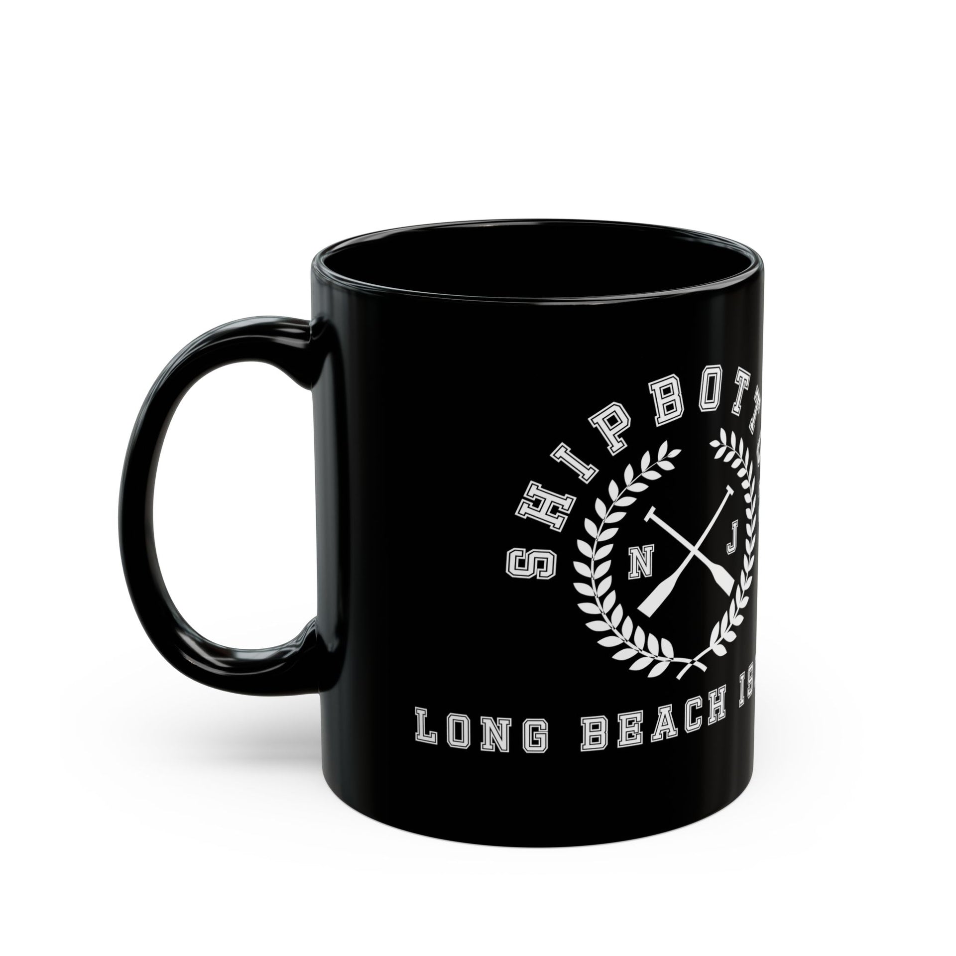 Shipbottom Long Beach Island Black Mug