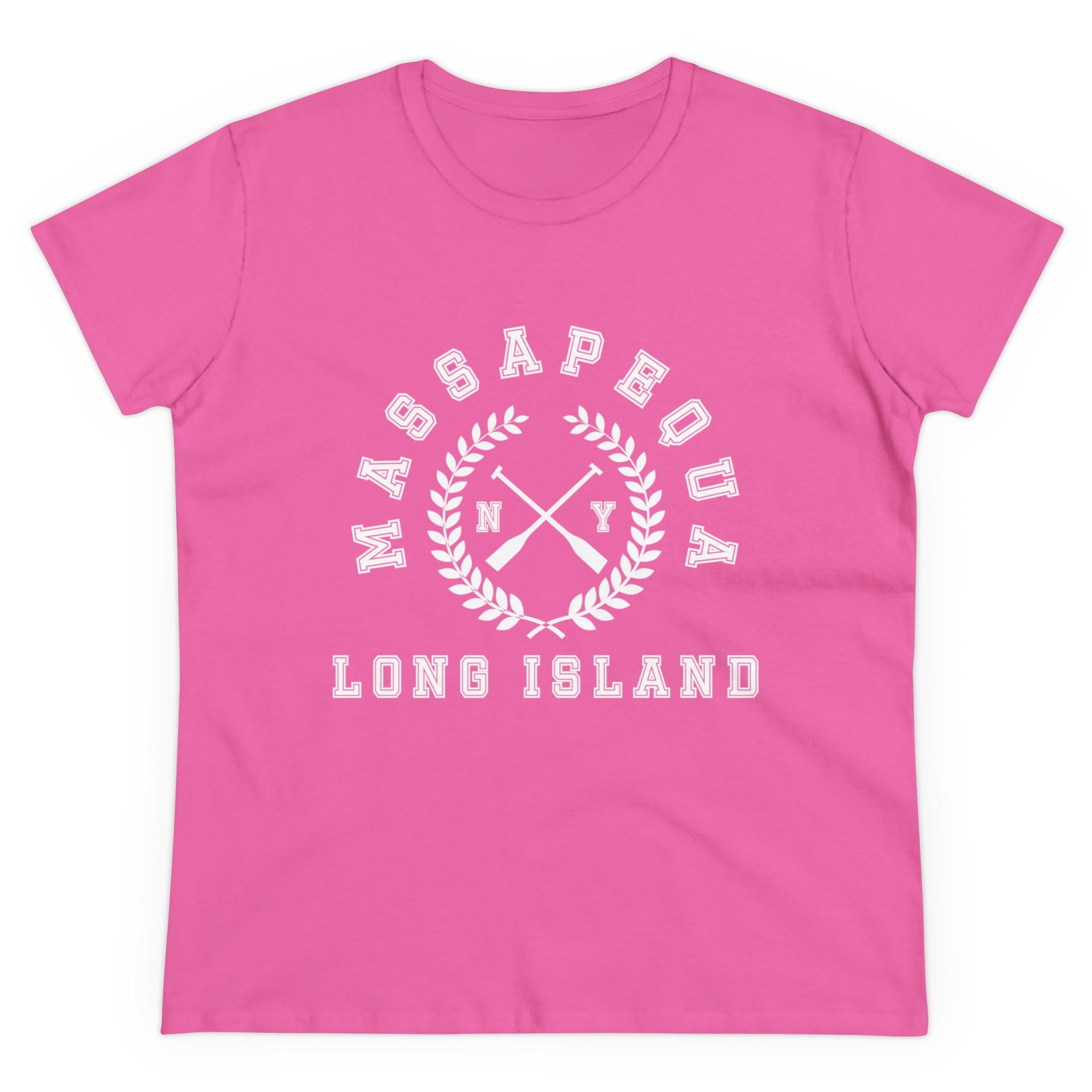 Massapequa Long Island Crossed Oars Women's Midweight Cotton Tee