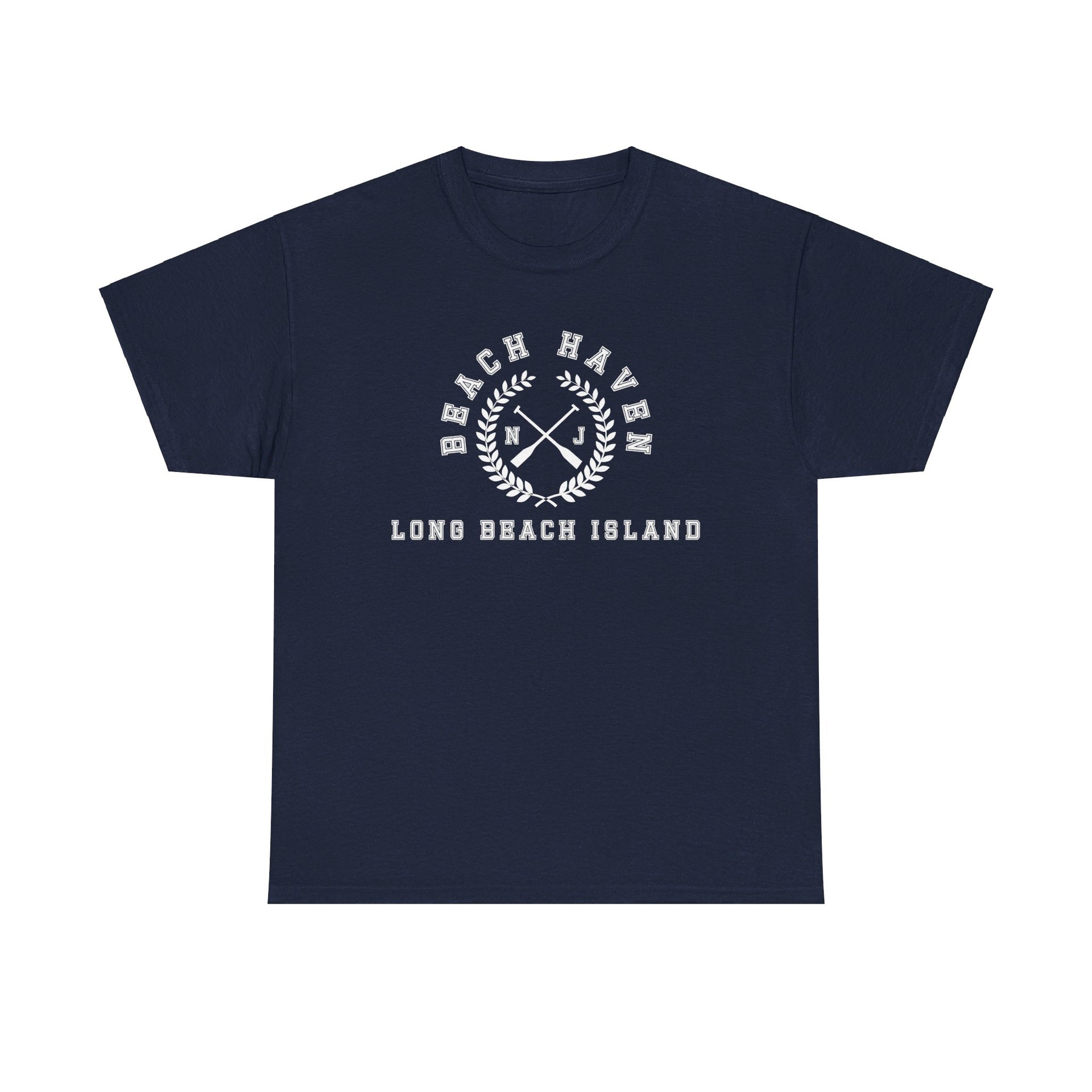 Beach Haven Long Beach Island Crossed Oars Unisex Cotton Tee