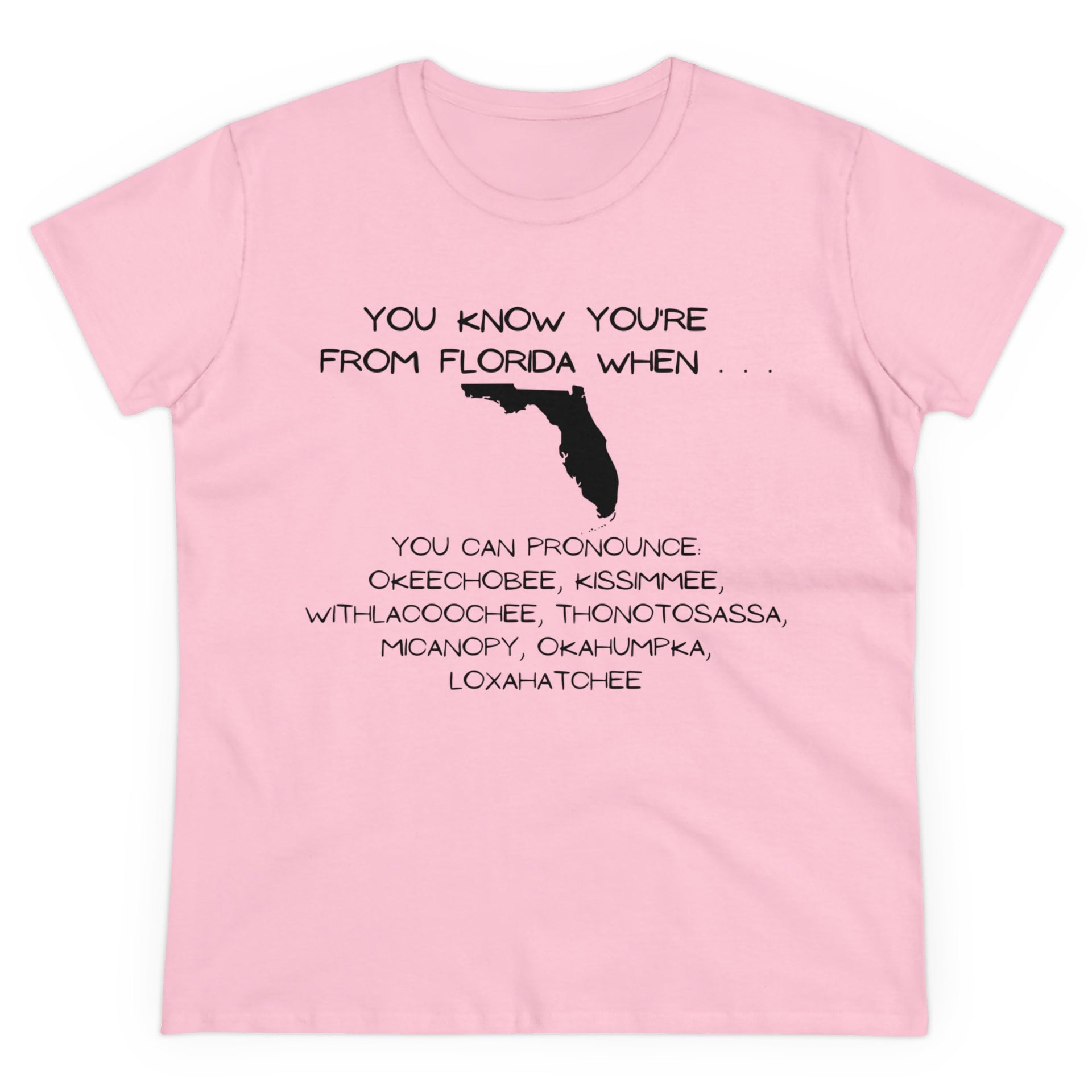 Florida City Names Women's Midweight Cotton Tee