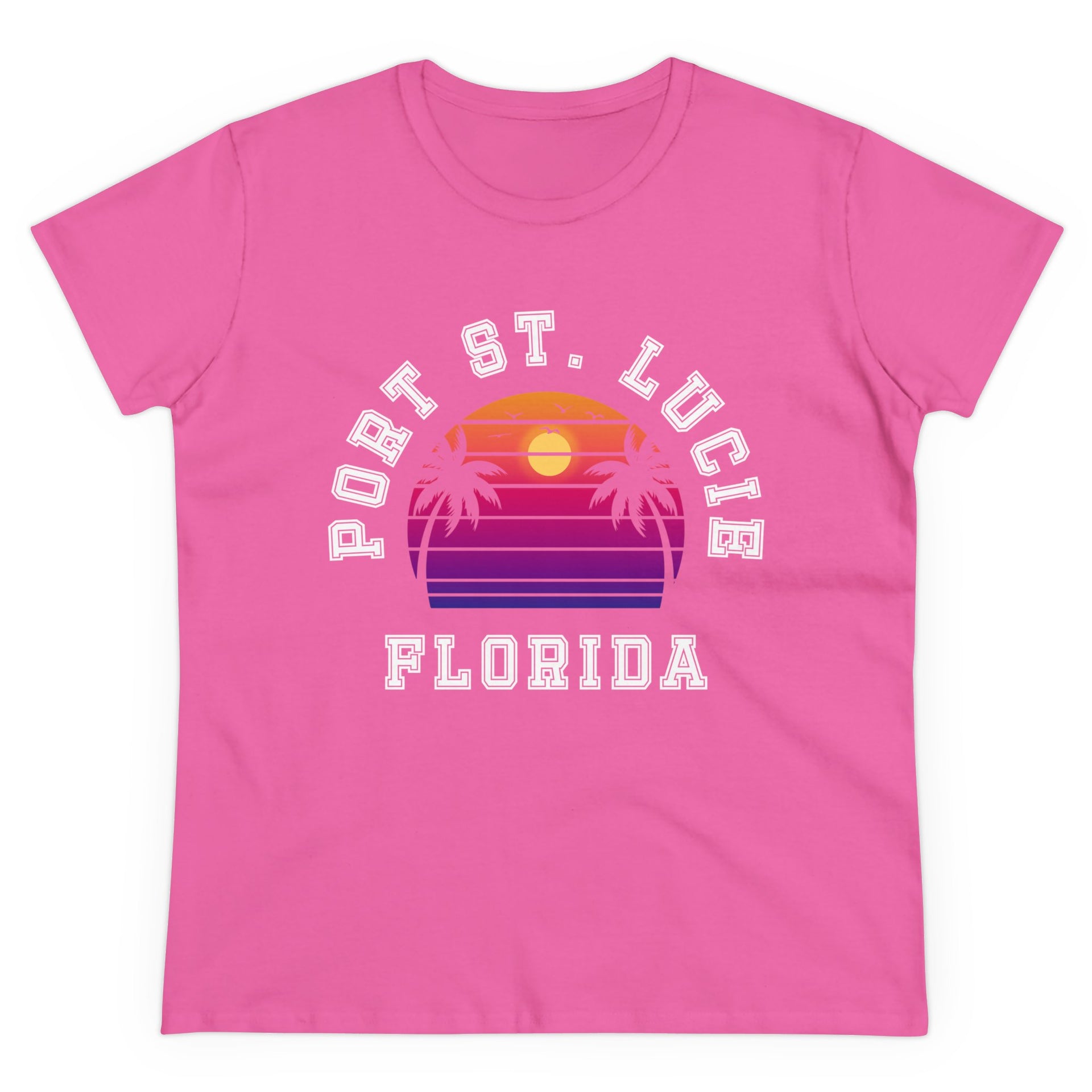 Port St. Lucie Florida Palms Women's Midweight Cotton Tee