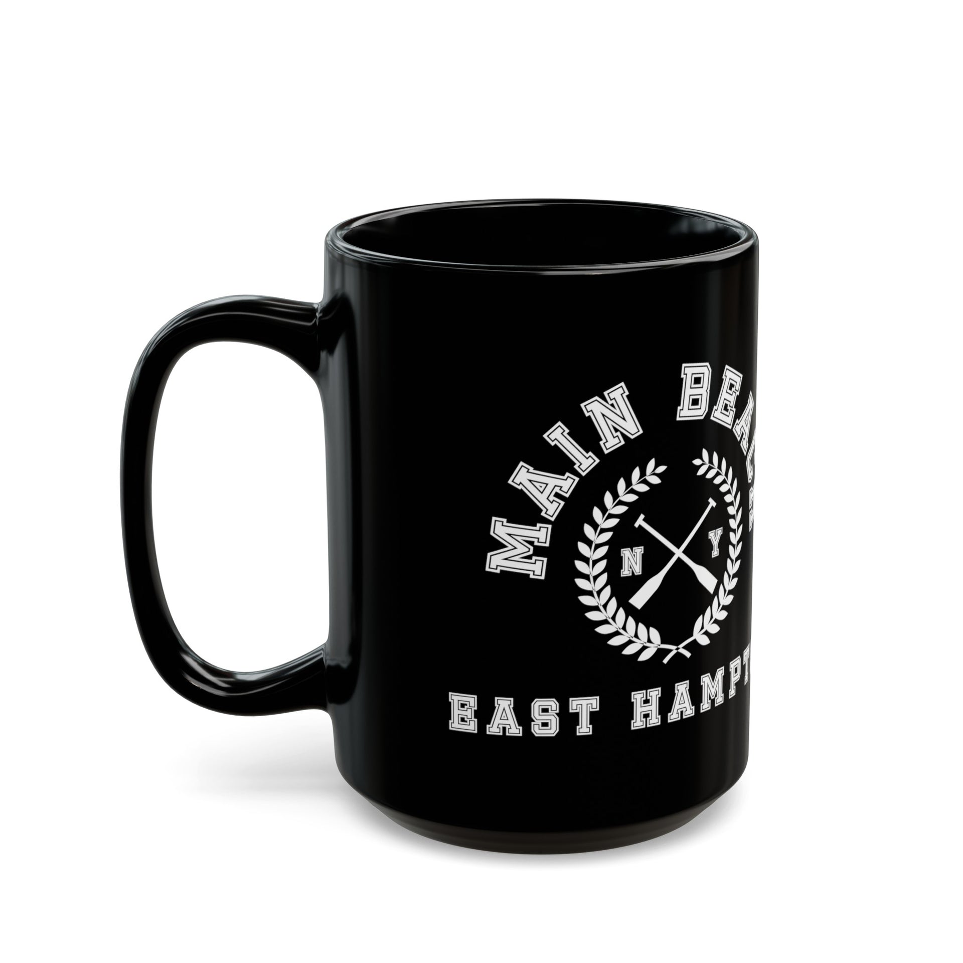 Main Beach East Hampton Black Mug