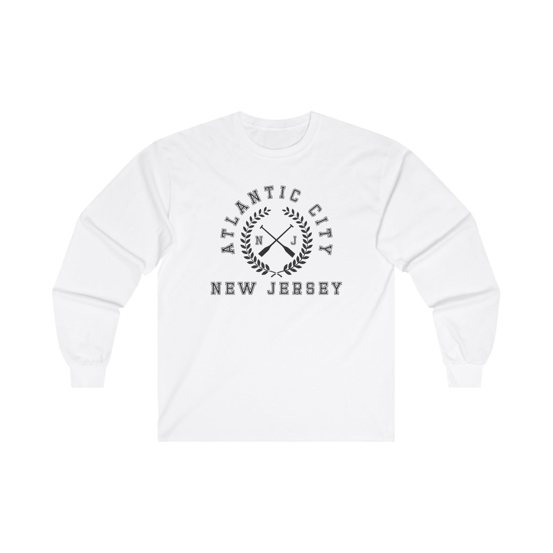 Atlantic City NJ Crossed Oars Ultra Cotton Long Sleeve Tee