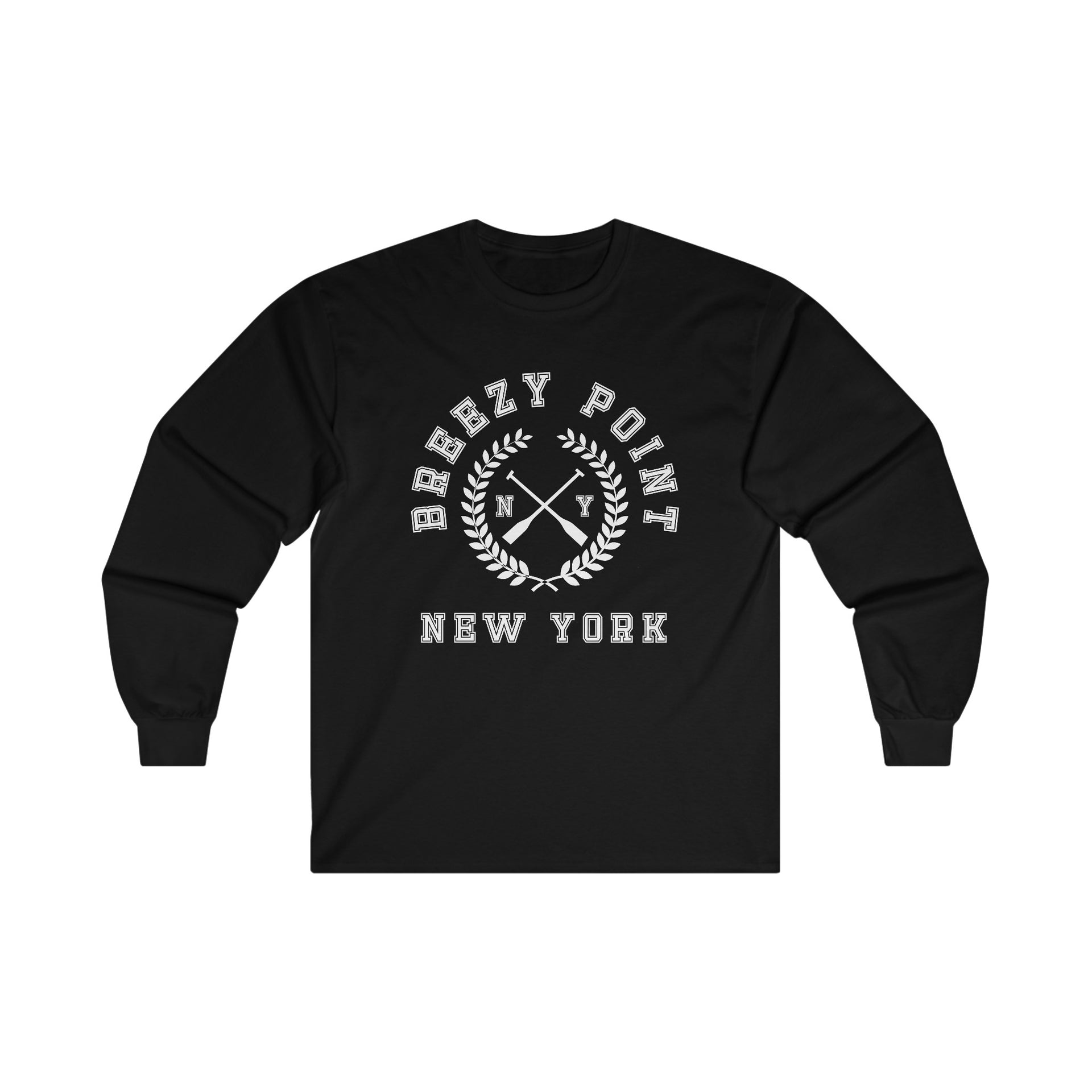 Breezy Point NYC Crossed Oars Ultra Cotton Long Sleeve Tee