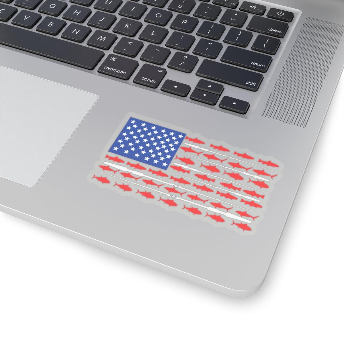 American Flag Fish Kiss-Cut Stickers