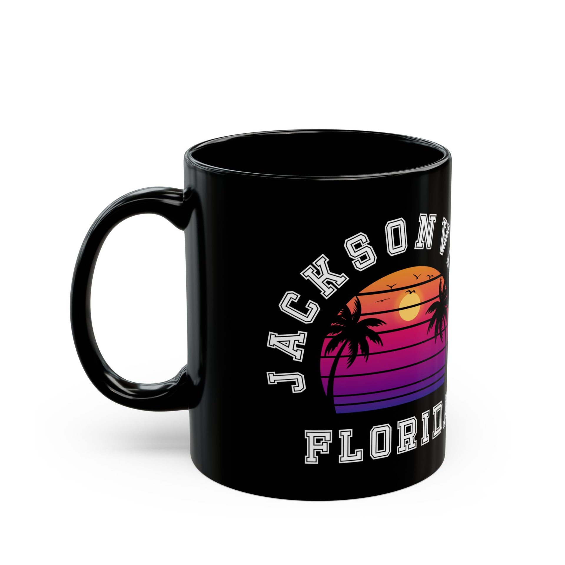 Jacksonville Florida Palms Black Mug