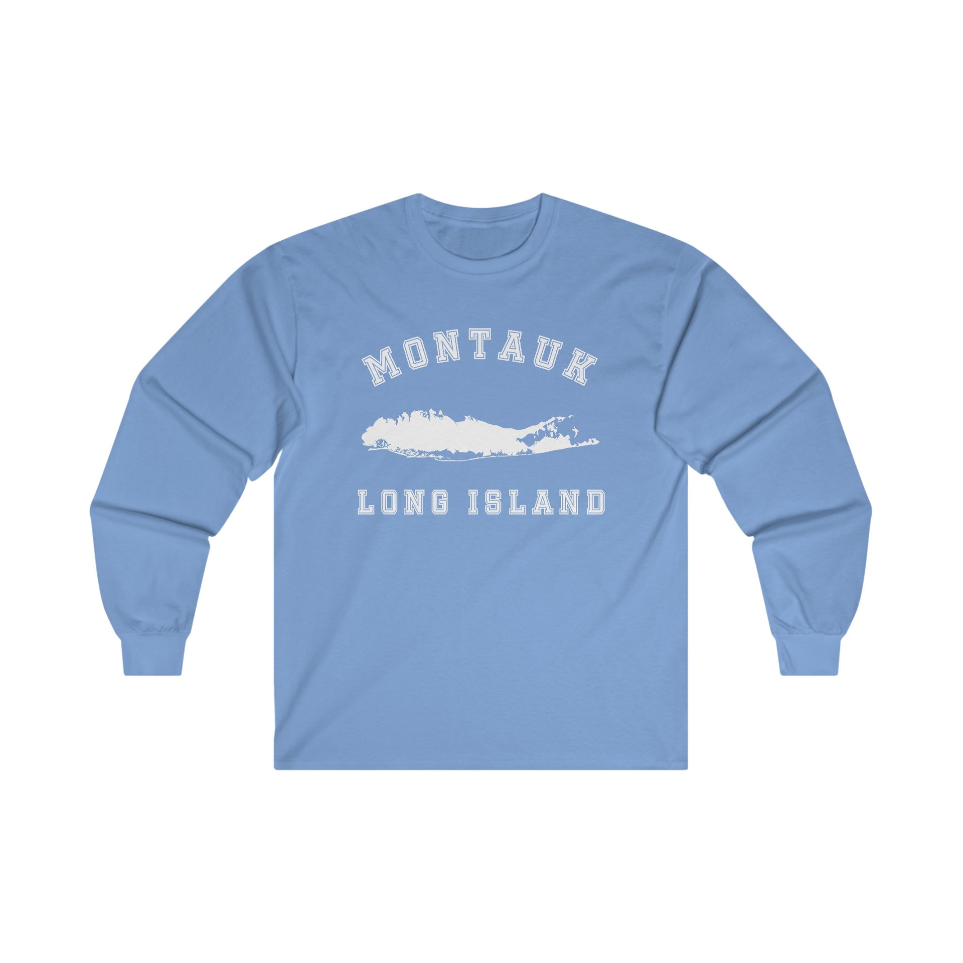 Montauk Long Island Map Ultra Cotton Long Sleeve Tee