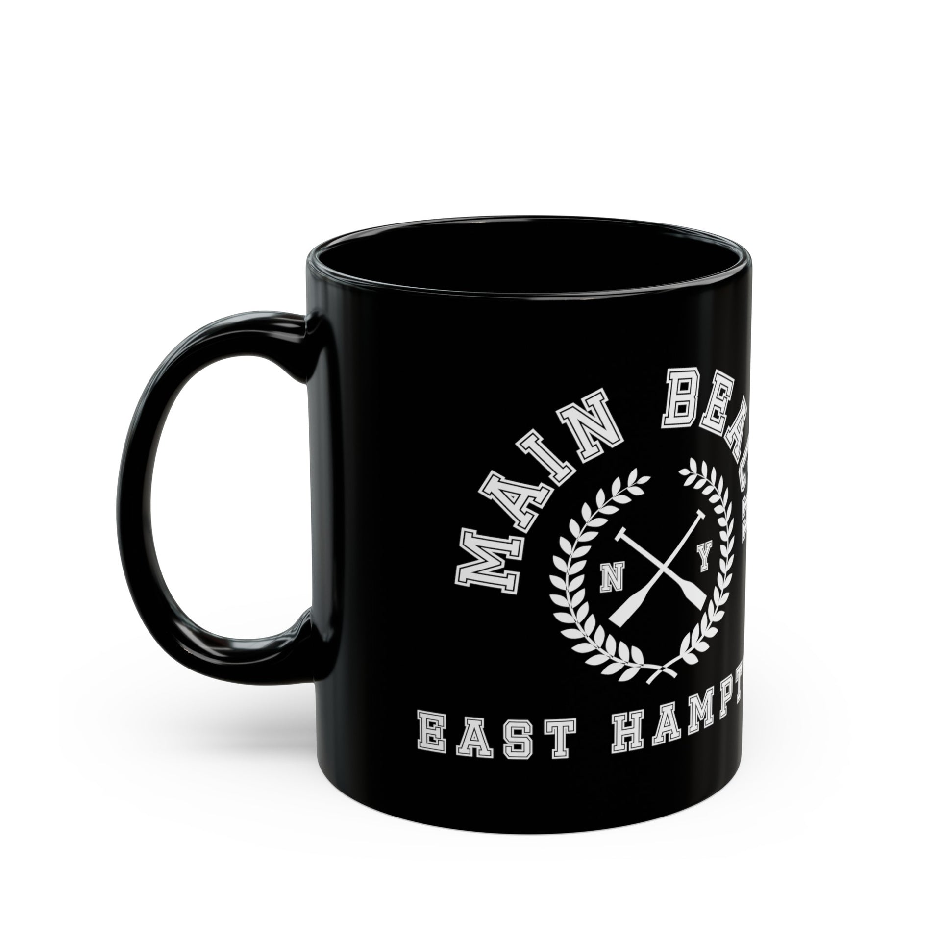 Main Beach East Hampton Black Mug