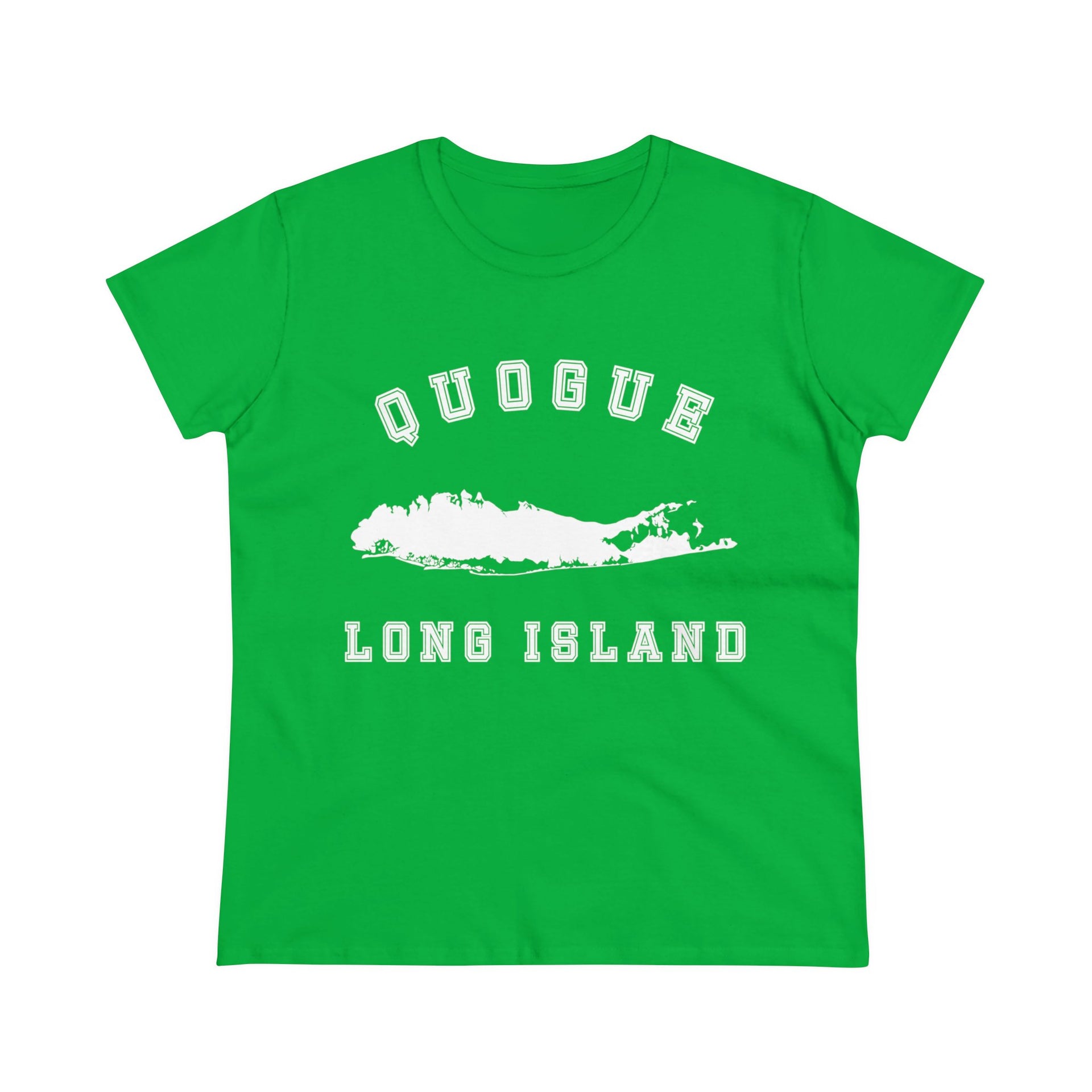 Quogue Long Island Map Women's Midweight Cotton Tee