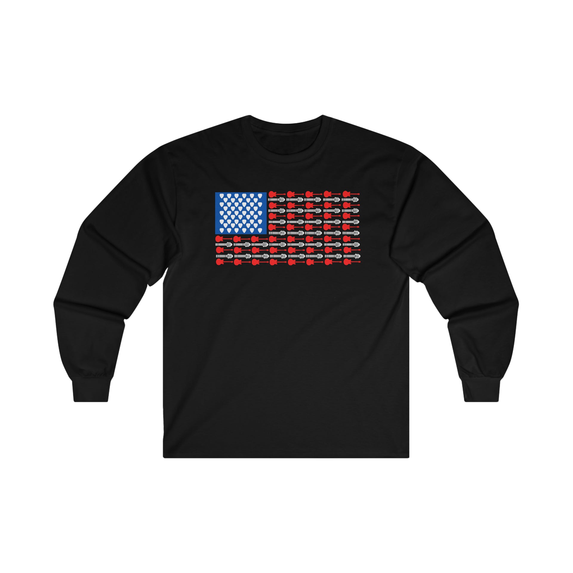 American Flag Guitar Ultra Cotton Long Sleeve Tee