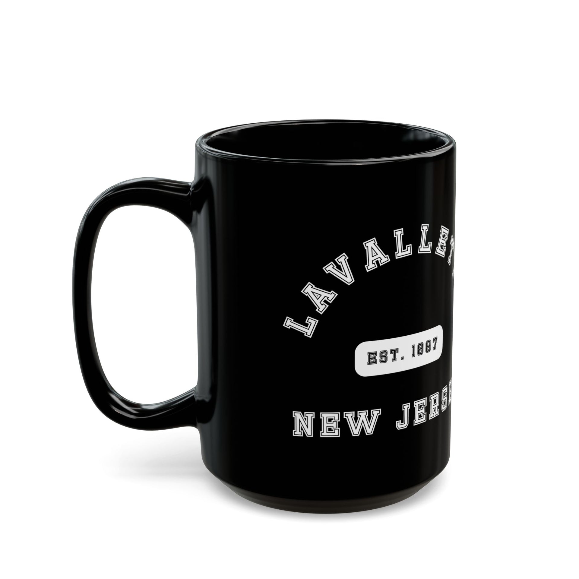 Lavallette NJ Black Mug