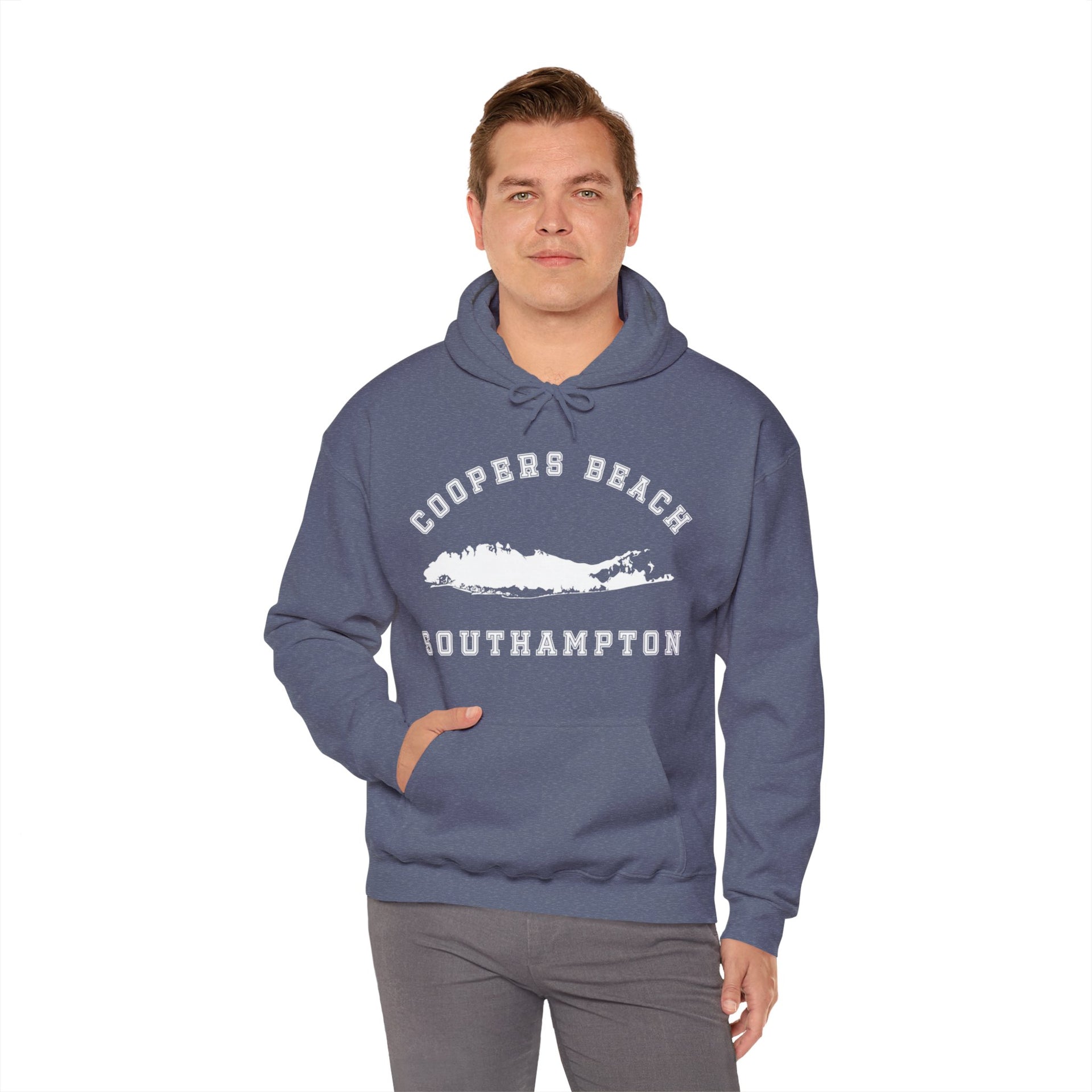 Coopers Beach Southampton Map Unisex Heavy Blend™ Hooded Sweatshirt