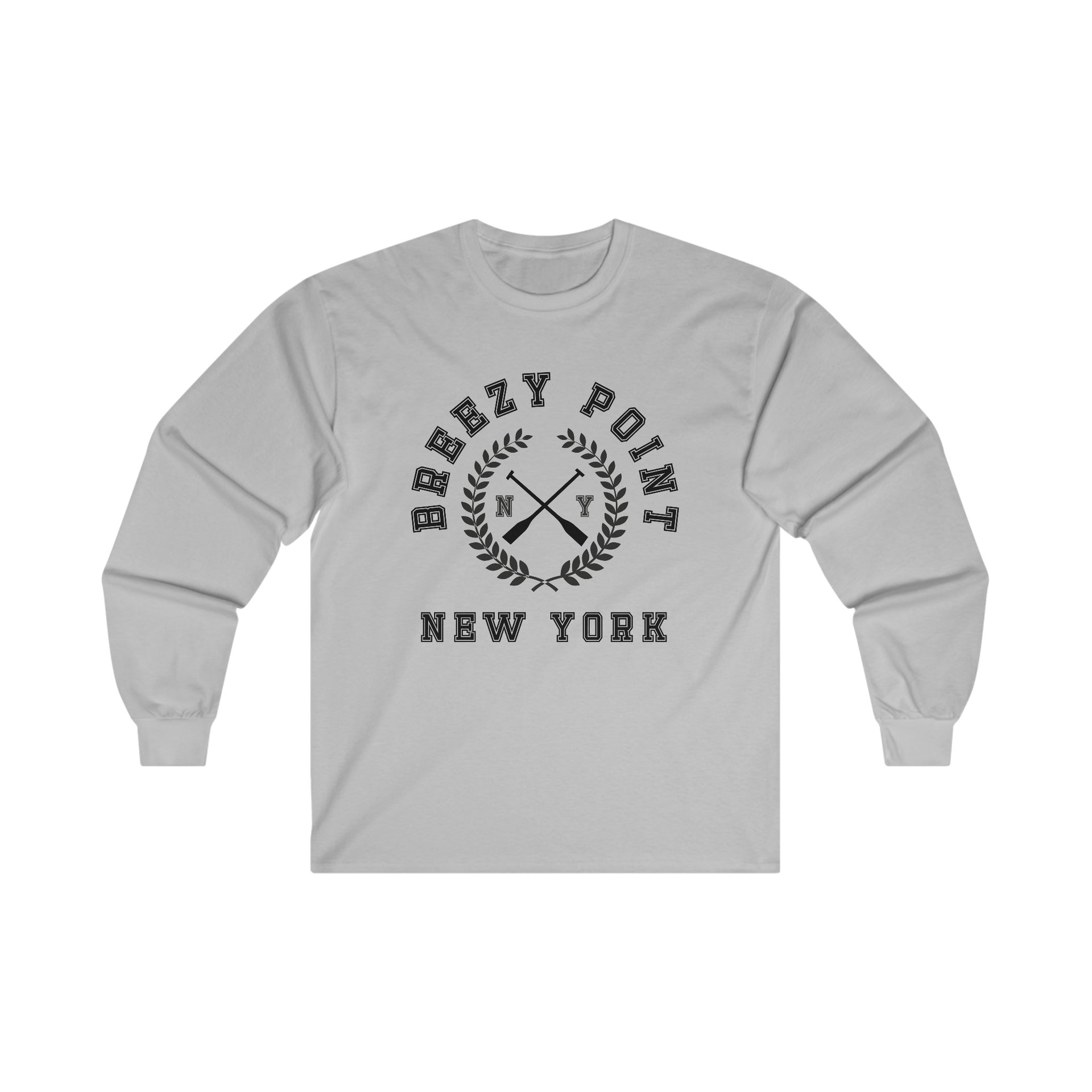 Breezy Point NYC Crossed Oars Ultra Cotton Long Sleeve Tee