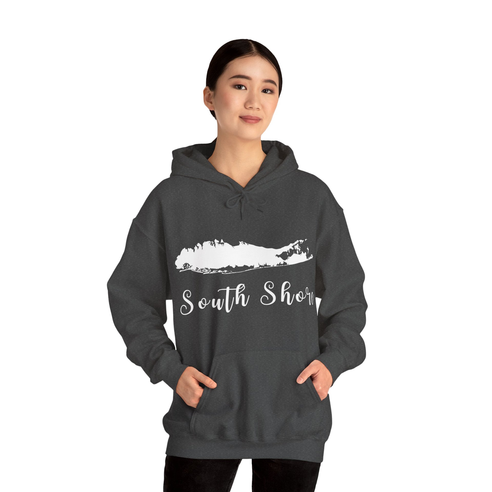 South Shore (Script) Long Island  Unisex Heavy Blend™ Hooded Sweatshirt