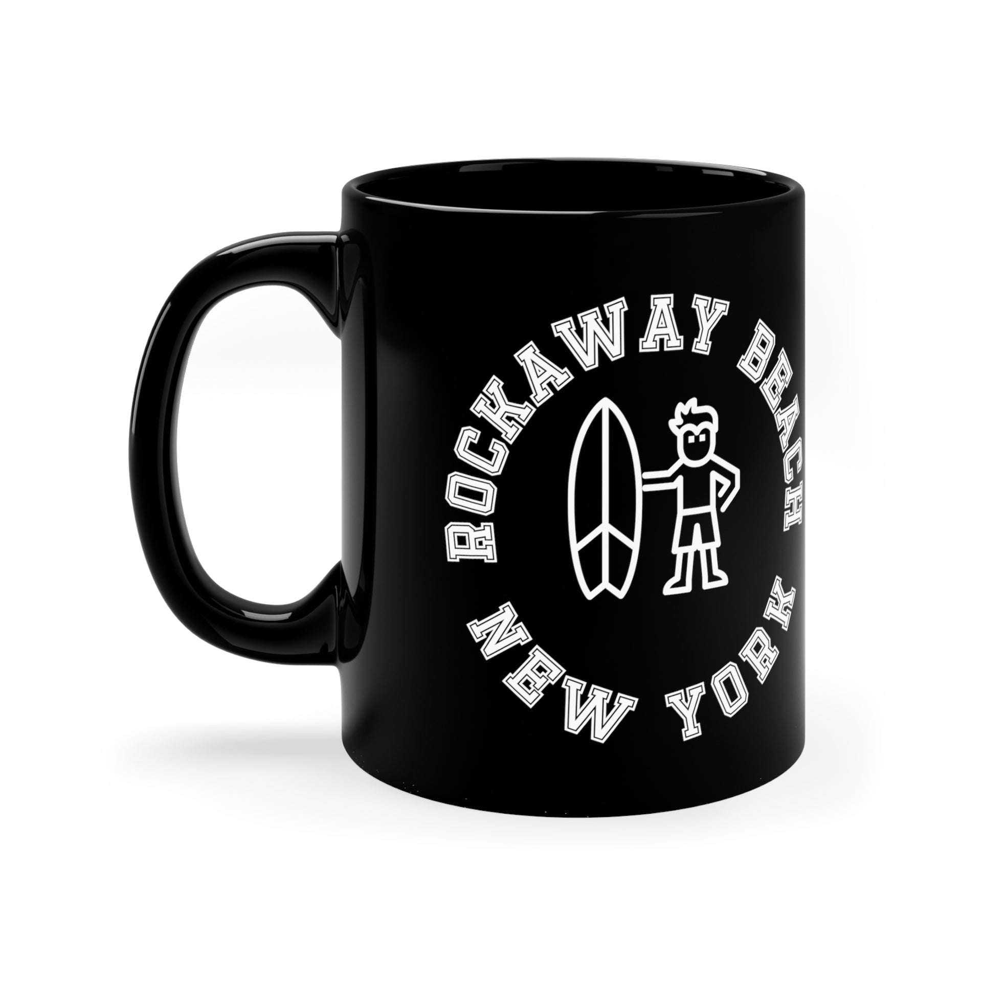 Rockaway Beach NYC 11oz Black Mug