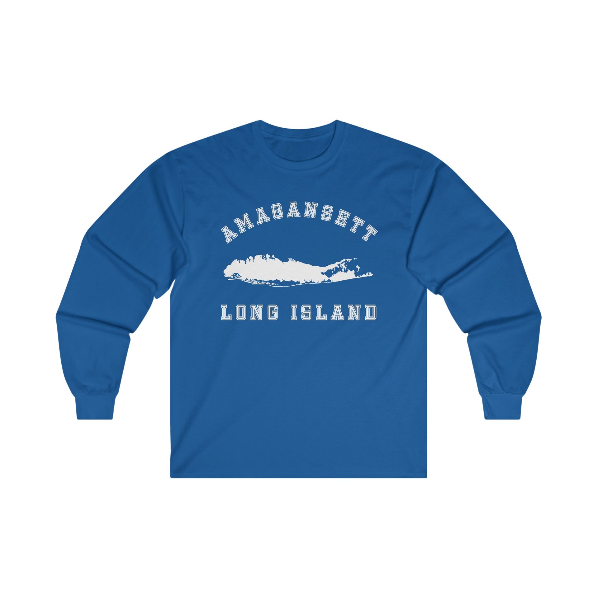 Amagansett Long Island Map Ultra Cotton Long Sleeve Tee