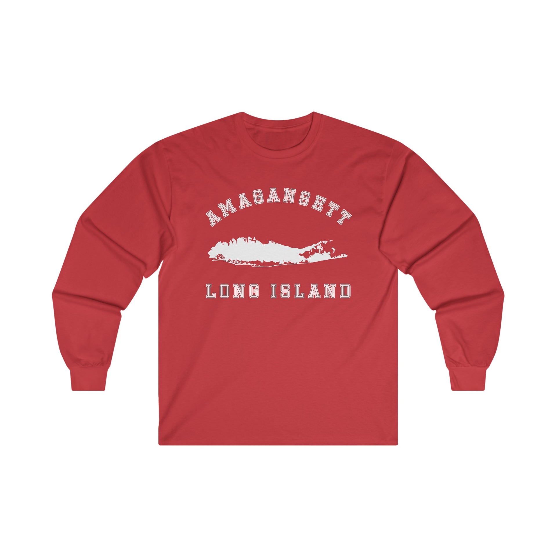 Amagansett Long Island Map Ultra Cotton Long Sleeve Tee