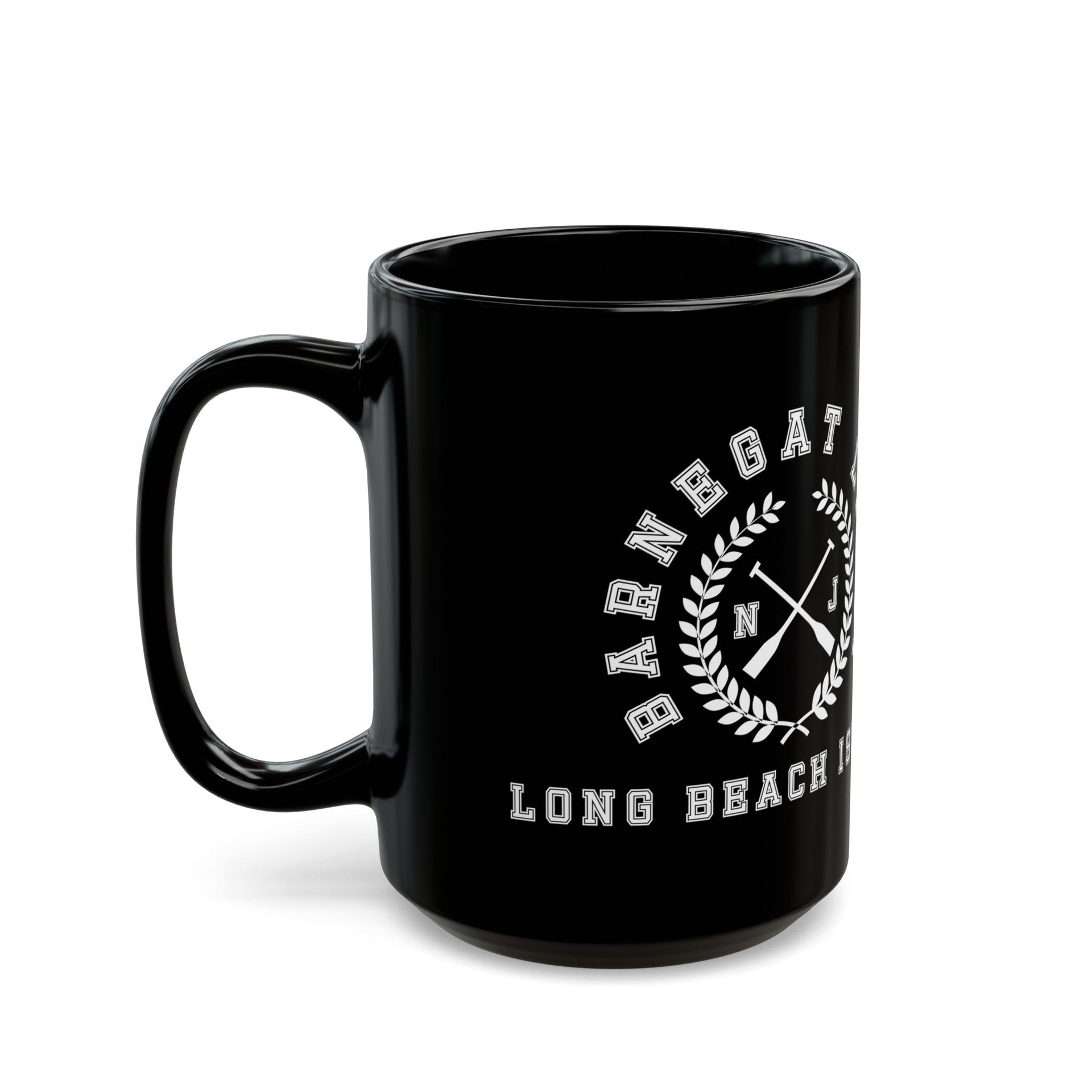 Barnegat Light Long Beach Island Black Mug